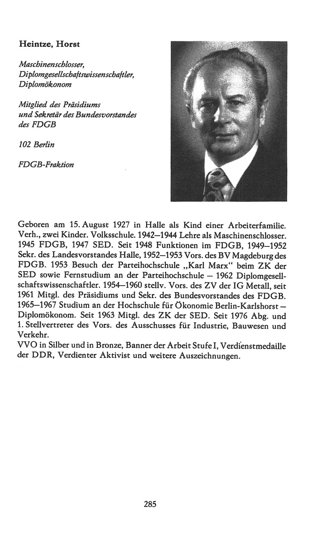 Volkskammer (VK) der Deutschen Demokratischen Republik (DDR), 7. Wahlperiode 1976-1981, Seite 285 (VK. DDR 7. WP. 1976-1981, S. 285)
