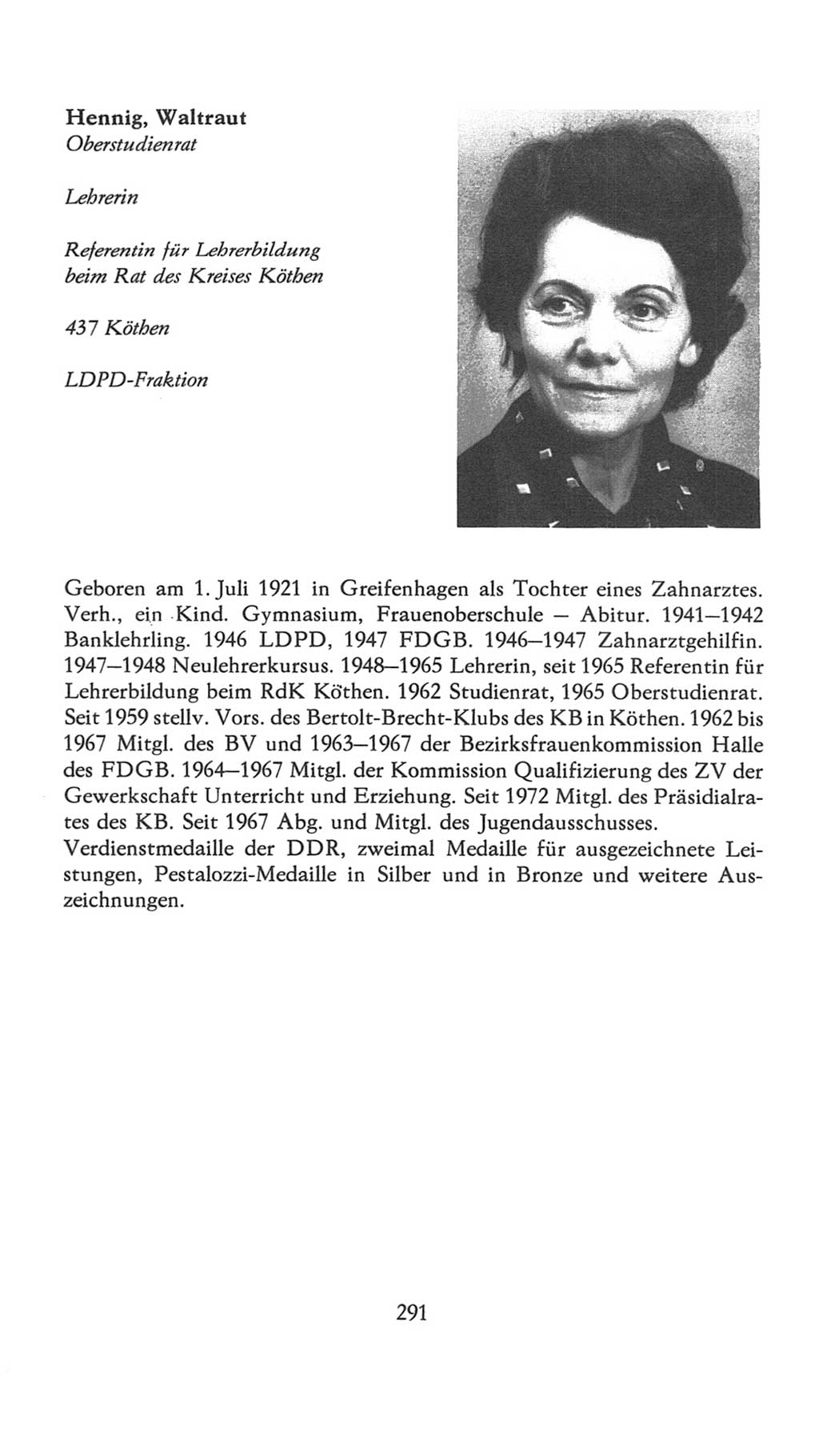 Volkskammer (VK) der Deutschen Demokratischen Republik (DDR), 7. Wahlperiode 1976-1981, Seite 291 (VK. DDR 7. WP. 1976-1981, S. 291)