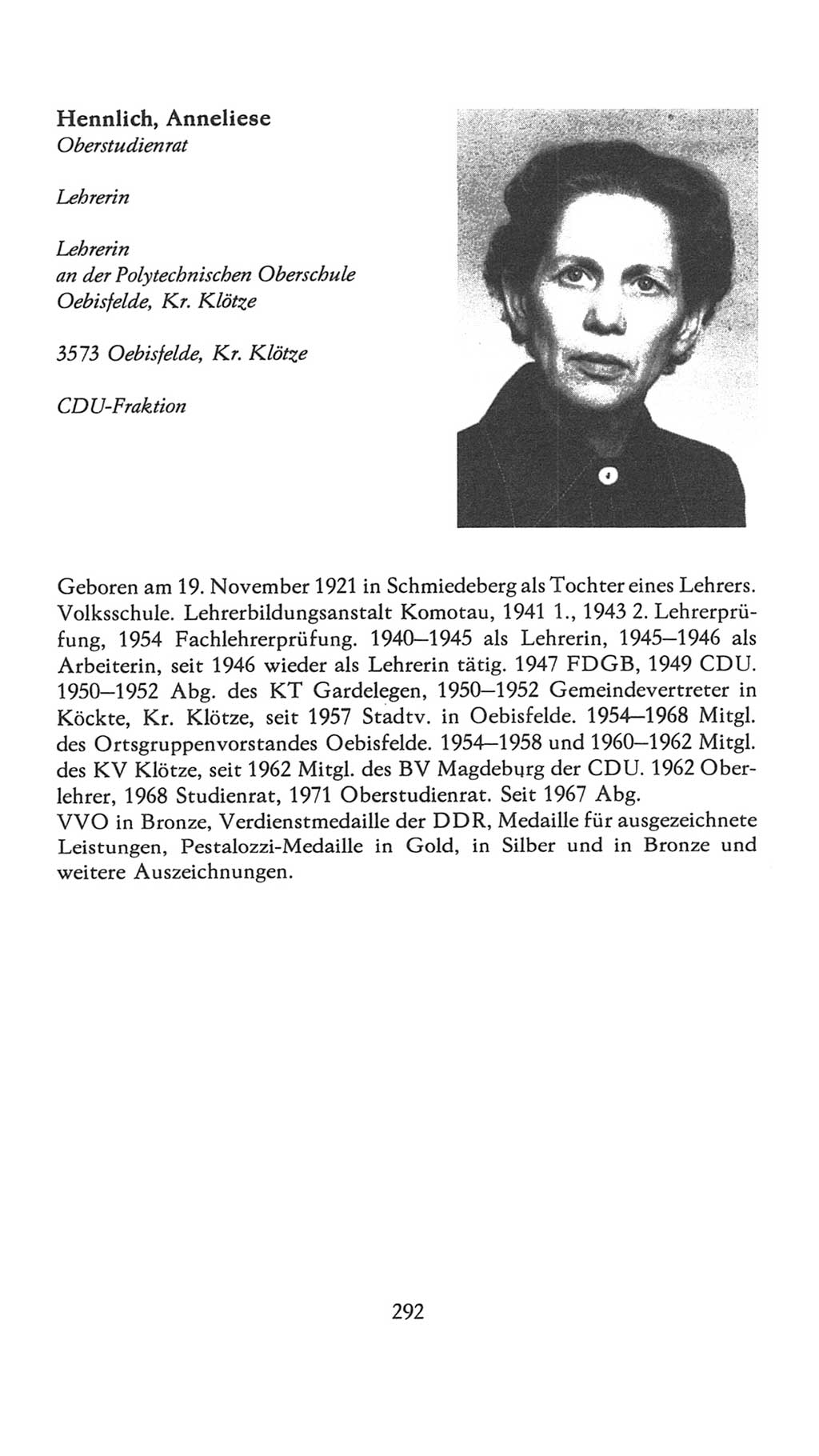 Volkskammer (VK) der Deutschen Demokratischen Republik (DDR), 7. Wahlperiode 1976-1981, Seite 292 (VK. DDR 7. WP. 1976-1981, S. 292)