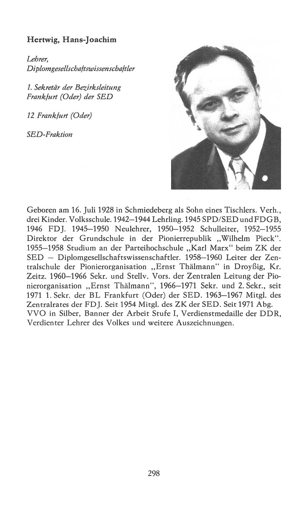 Volkskammer (VK) der Deutschen Demokratischen Republik (DDR), 7. Wahlperiode 1976-1981, Seite 298 (VK. DDR 7. WP. 1976-1981, S. 298)