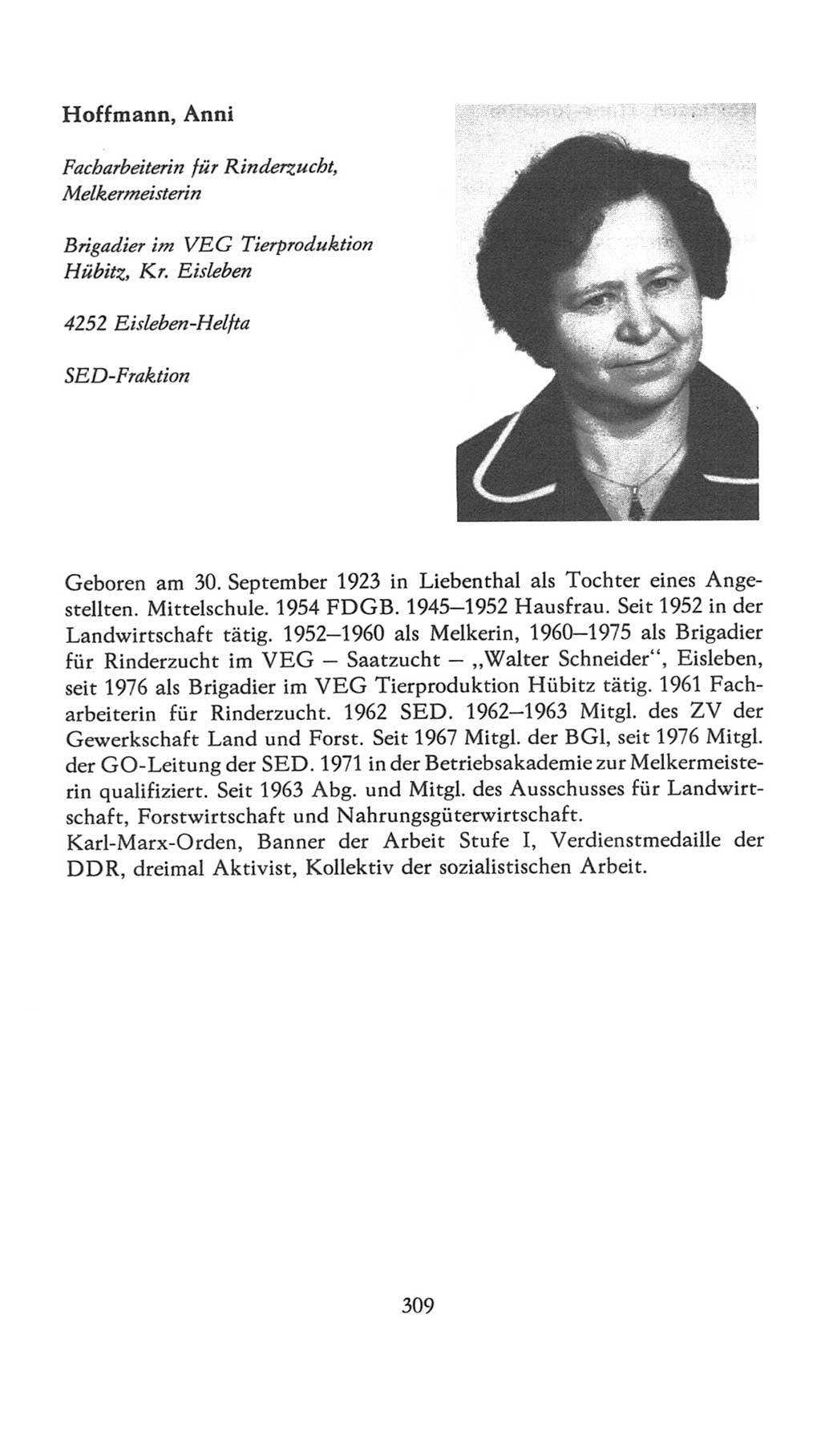 Volkskammer (VK) der Deutschen Demokratischen Republik (DDR), 7. Wahlperiode 1976-1981, Seite 309 (VK. DDR 7. WP. 1976-1981, S. 309)