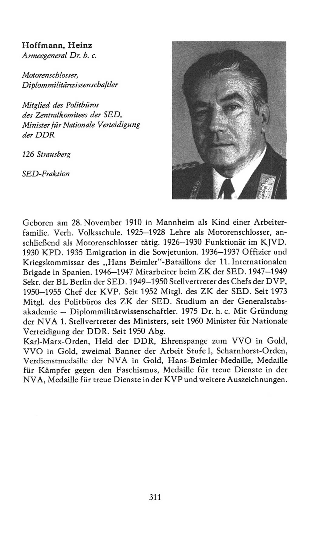 Volkskammer (VK) der Deutschen Demokratischen Republik (DDR), 7. Wahlperiode 1976-1981, Seite 311 (VK. DDR 7. WP. 1976-1981, S. 311)