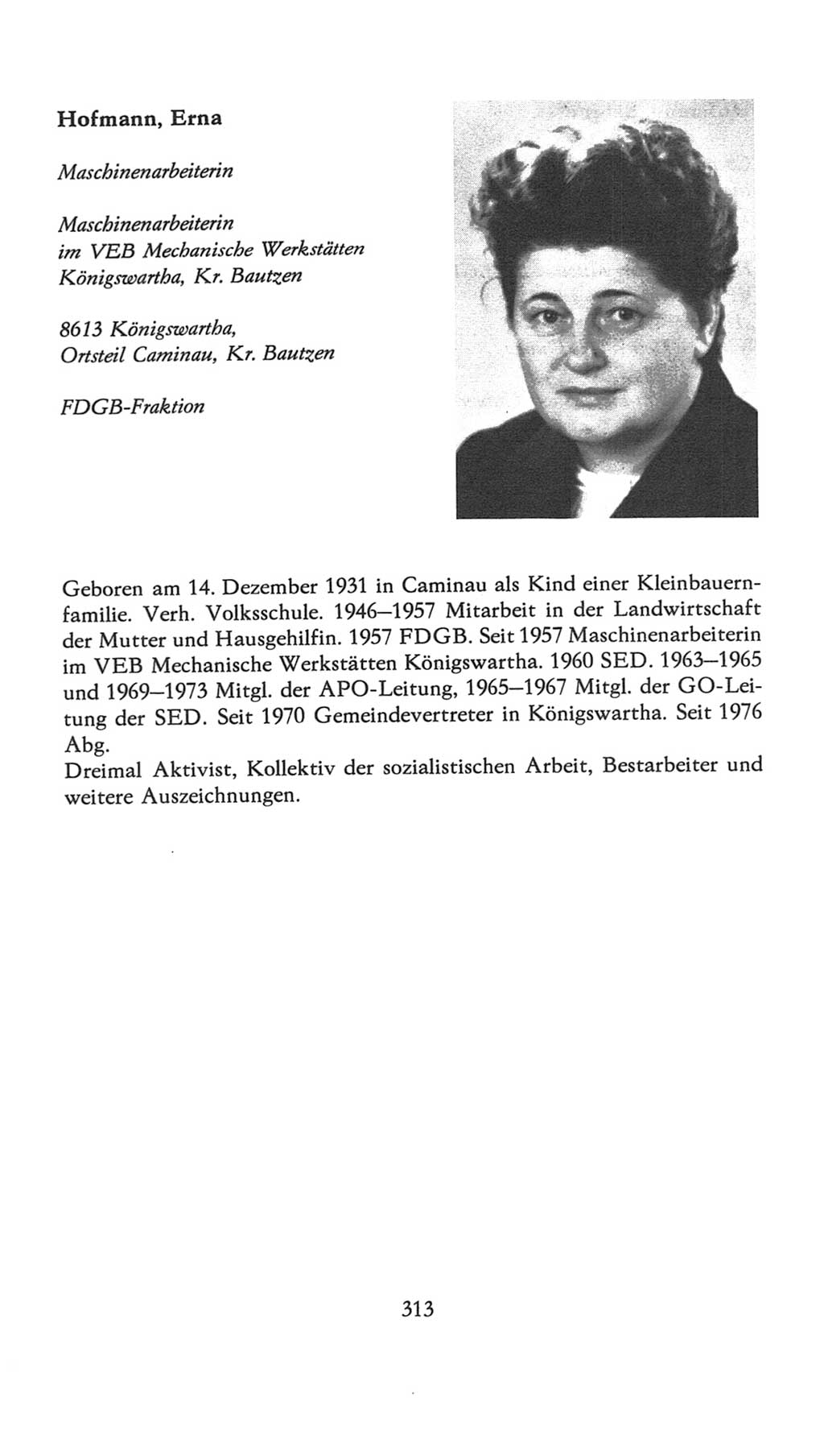 Volkskammer (VK) der Deutschen Demokratischen Republik (DDR), 7. Wahlperiode 1976-1981, Seite 313 (VK. DDR 7. WP. 1976-1981, S. 313)