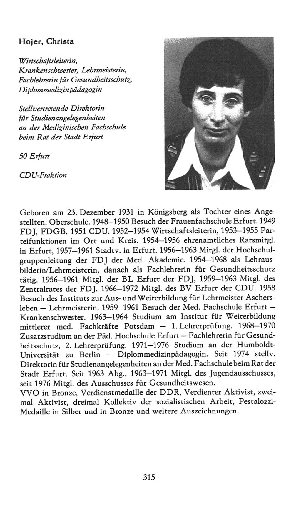 Volkskammer (VK) der Deutschen Demokratischen Republik (DDR), 7. Wahlperiode 1976-1981, Seite 315 (VK. DDR 7. WP. 1976-1981, S. 315)