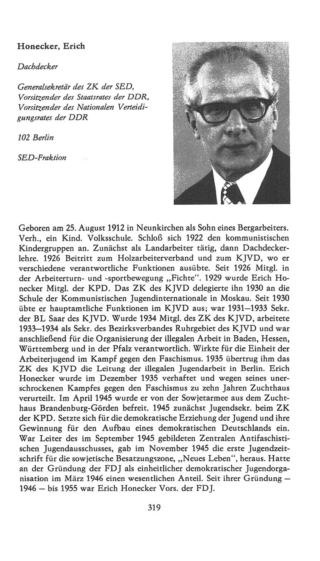 Volkskammer (VK) der Deutschen Demokratischen Republik (DDR), 7. Wahlperiode 1976-1981, Seite 319 (VK. DDR 7. WP. 1976-1981, S. 319)