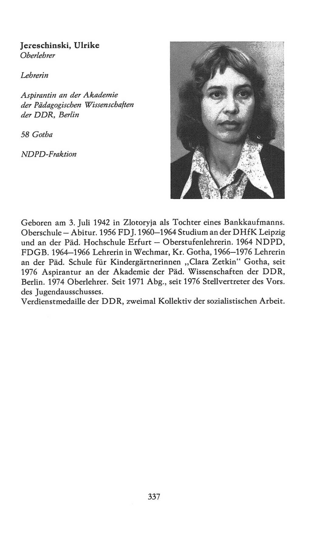 Volkskammer (VK) der Deutschen Demokratischen Republik (DDR), 7. Wahlperiode 1976-1981, Seite 337 (VK. DDR 7. WP. 1976-1981, S. 337)
