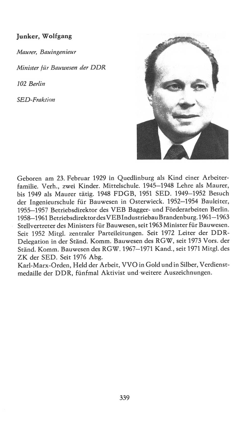 Volkskammer (VK) der Deutschen Demokratischen Republik (DDR), 7. Wahlperiode 1976-1981, Seite 339 (VK. DDR 7. WP. 1976-1981, S. 339)