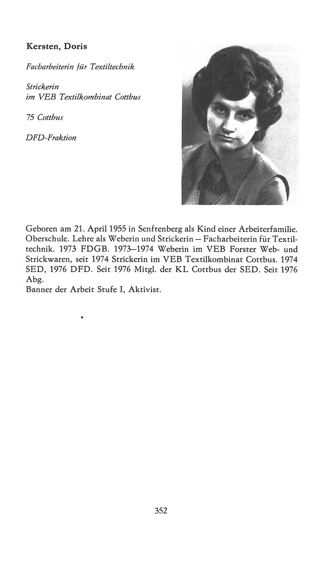 Volkskammer (VK) der Deutschen Demokratischen Republik (DDR), 7. Wahlperiode 1976-1981, Seite 352 (VK. DDR 7. WP. 1976-1981, S. 352)