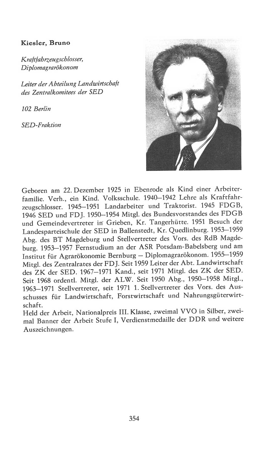 Volkskammer (VK) der Deutschen Demokratischen Republik (DDR), 7. Wahlperiode 1976-1981, Seite 354 (VK. DDR 7. WP. 1976-1981, S. 354)