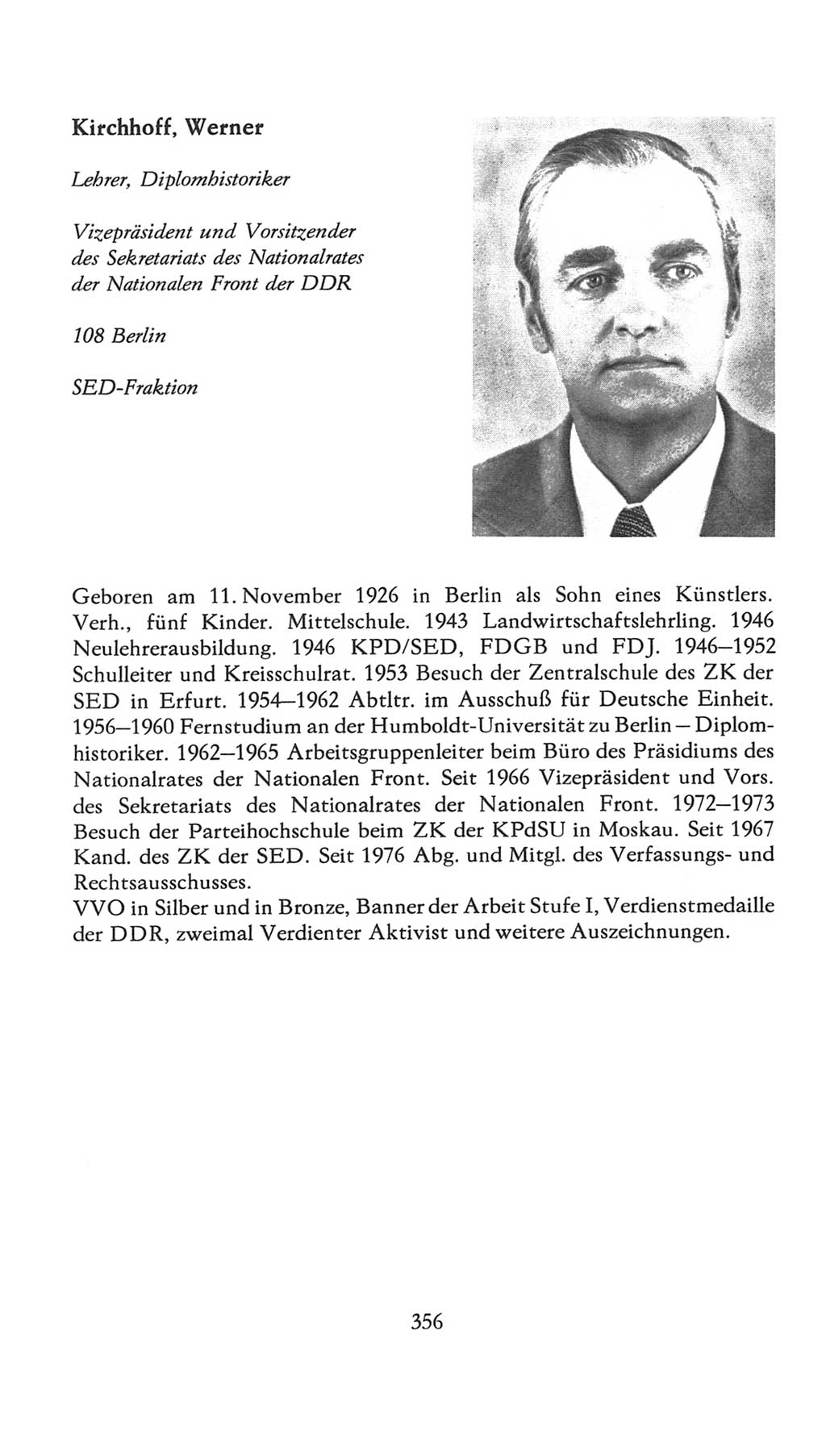 Volkskammer (VK) der Deutschen Demokratischen Republik (DDR), 7. Wahlperiode 1976-1981, Seite 356 (VK. DDR 7. WP. 1976-1981, S. 356)