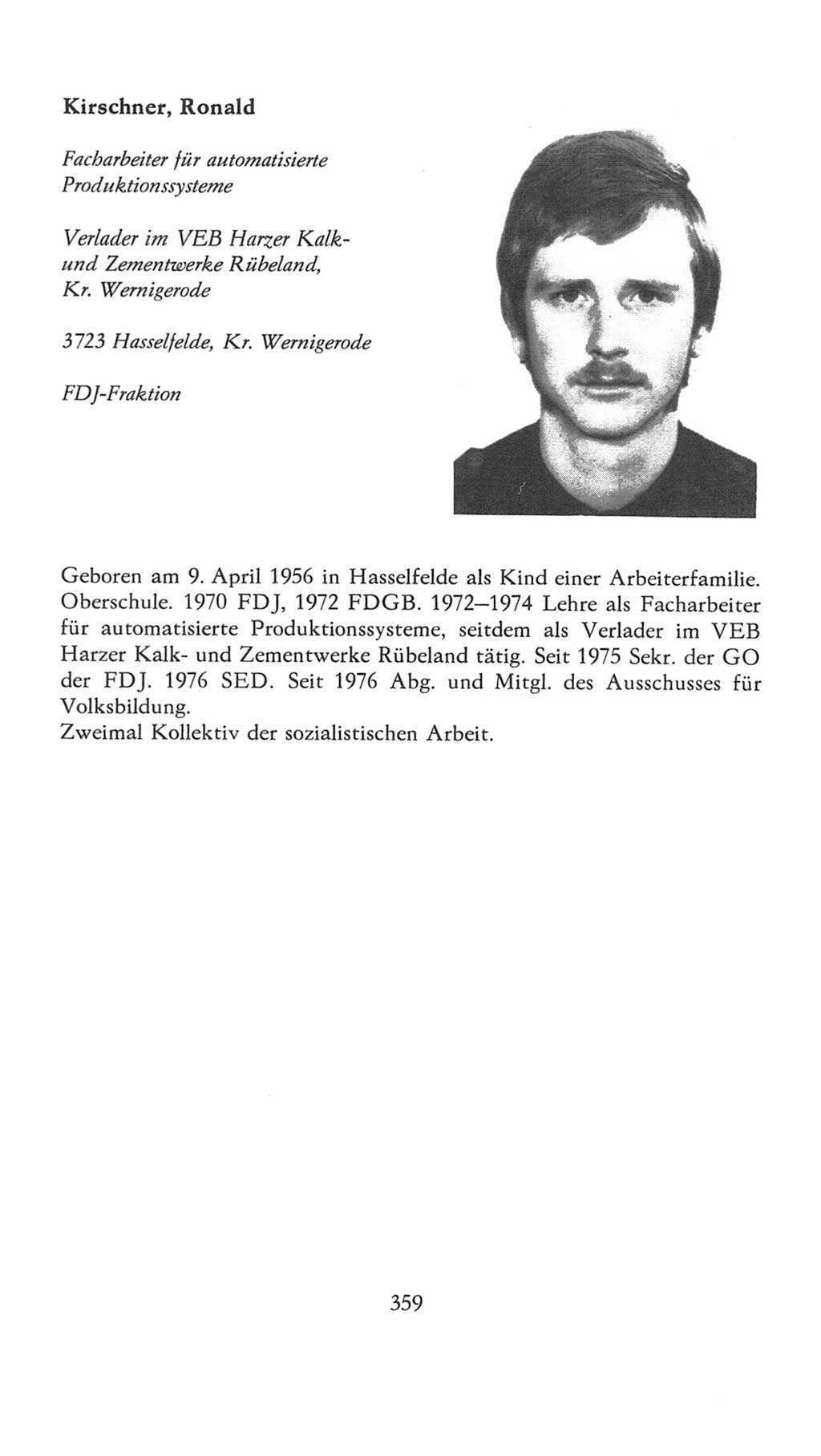 Volkskammer (VK) der Deutschen Demokratischen Republik (DDR), 7. Wahlperiode 1976-1981, Seite 359 (VK. DDR 7. WP. 1976-1981, S. 359)