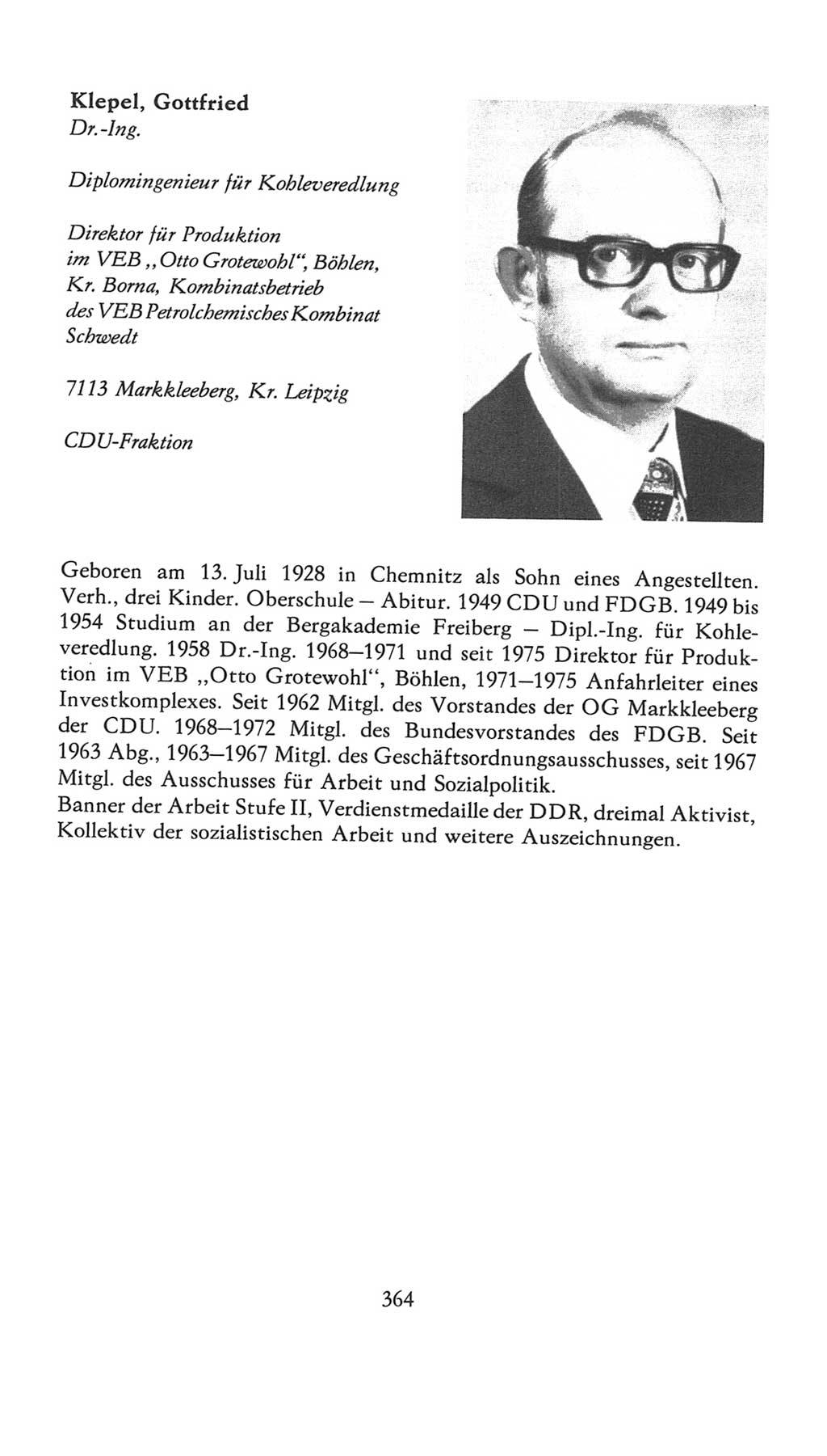 Volkskammer (VK) der Deutschen Demokratischen Republik (DDR), 7. Wahlperiode 1976-1981, Seite 364 (VK. DDR 7. WP. 1976-1981, S. 364)