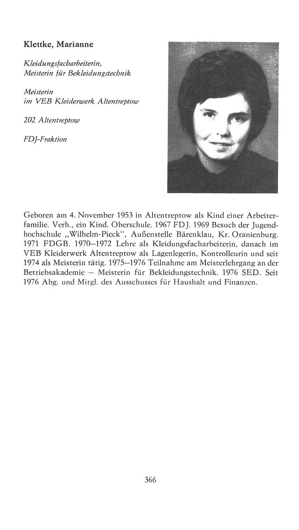 Volkskammer (VK) der Deutschen Demokratischen Republik (DDR), 7. Wahlperiode 1976-1981, Seite 366 (VK. DDR 7. WP. 1976-1981, S. 366)