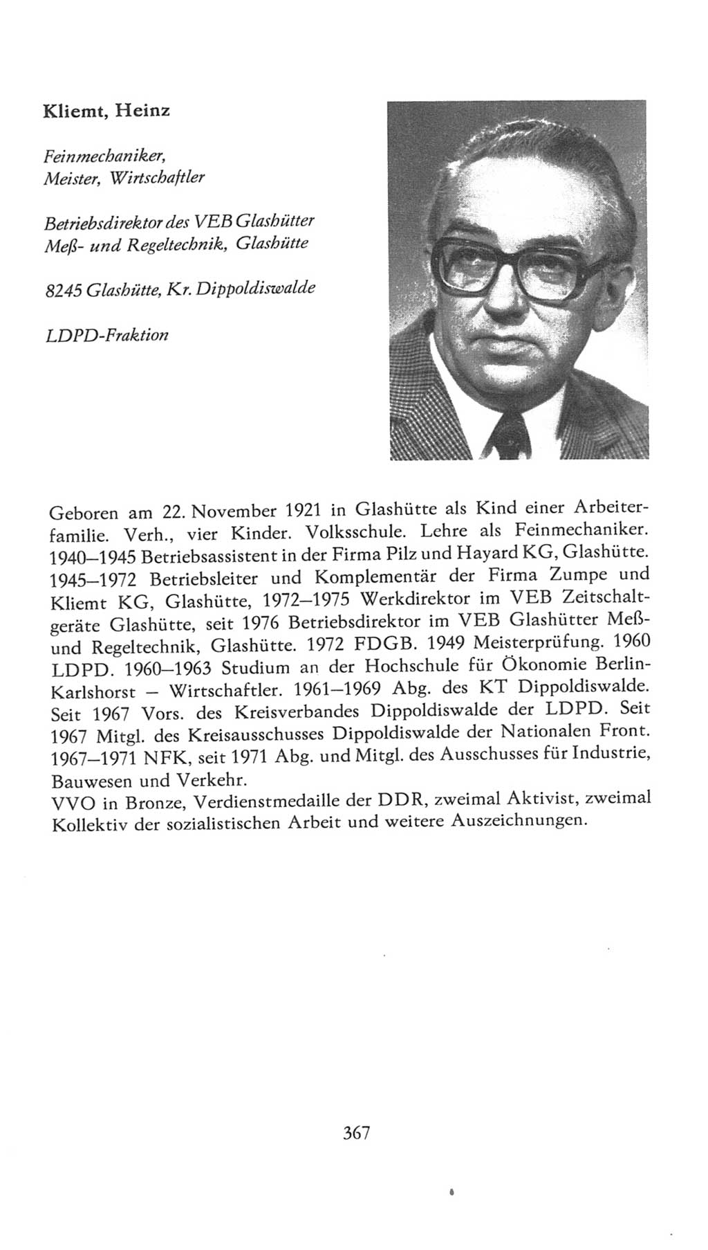 Volkskammer (VK) der Deutschen Demokratischen Republik (DDR), 7. Wahlperiode 1976-1981, Seite 367 (VK. DDR 7. WP. 1976-1981, S. 367)