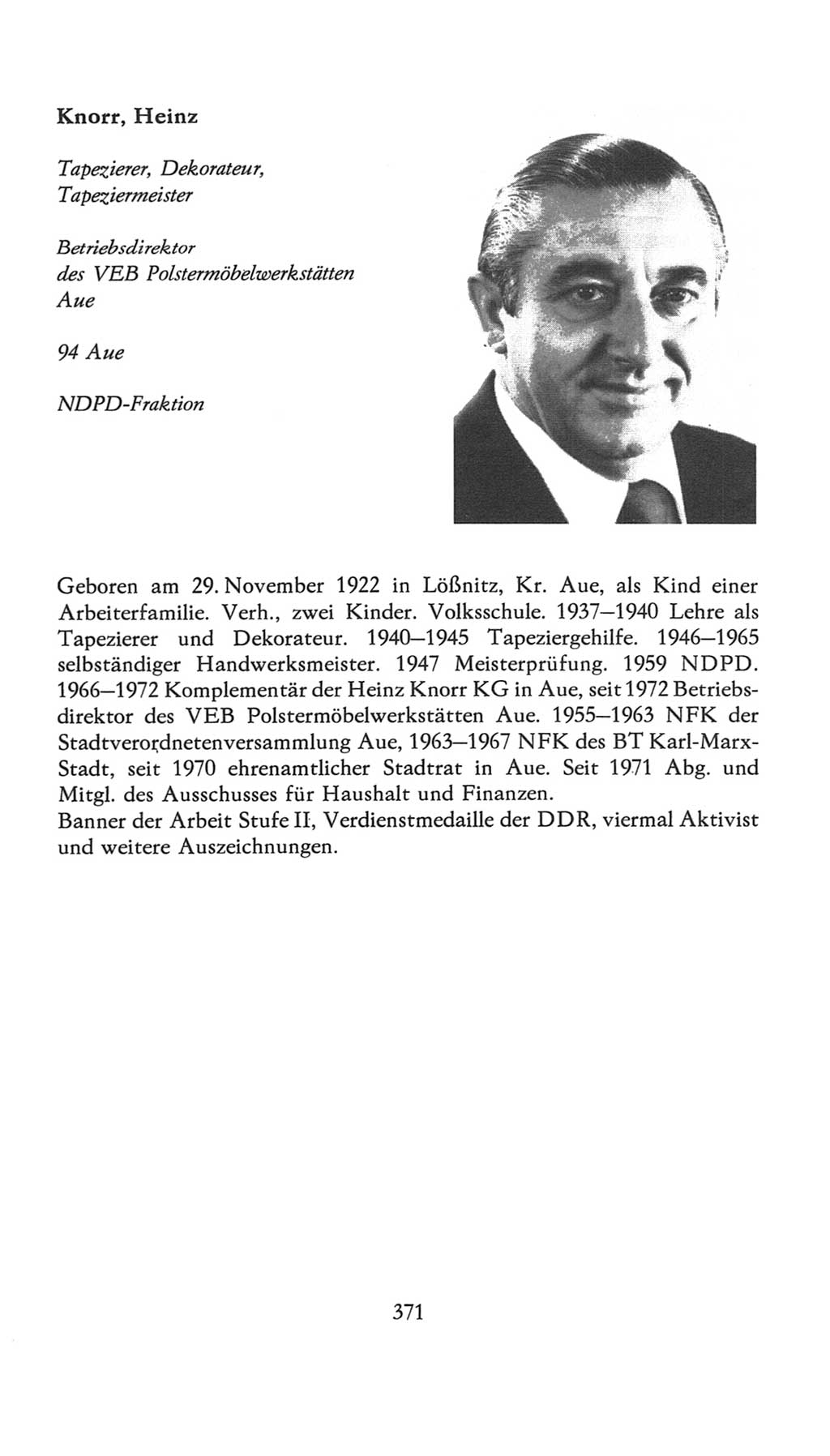 Volkskammer (VK) der Deutschen Demokratischen Republik (DDR), 7. Wahlperiode 1976-1981, Seite 371 (VK. DDR 7. WP. 1976-1981, S. 371)