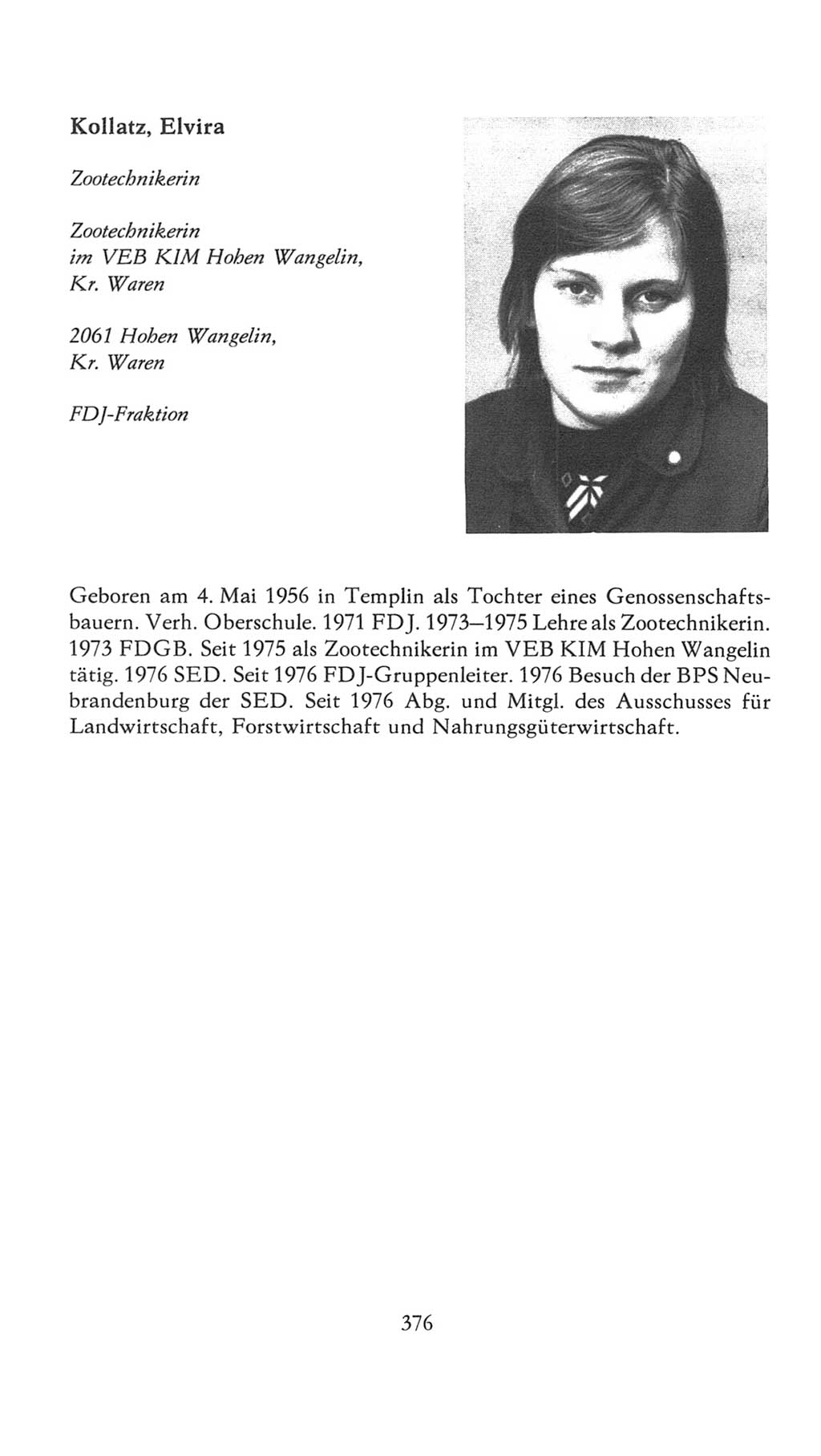 Volkskammer (VK) der Deutschen Demokratischen Republik (DDR), 7. Wahlperiode 1976-1981, Seite 376 (VK. DDR 7. WP. 1976-1981, S. 376)