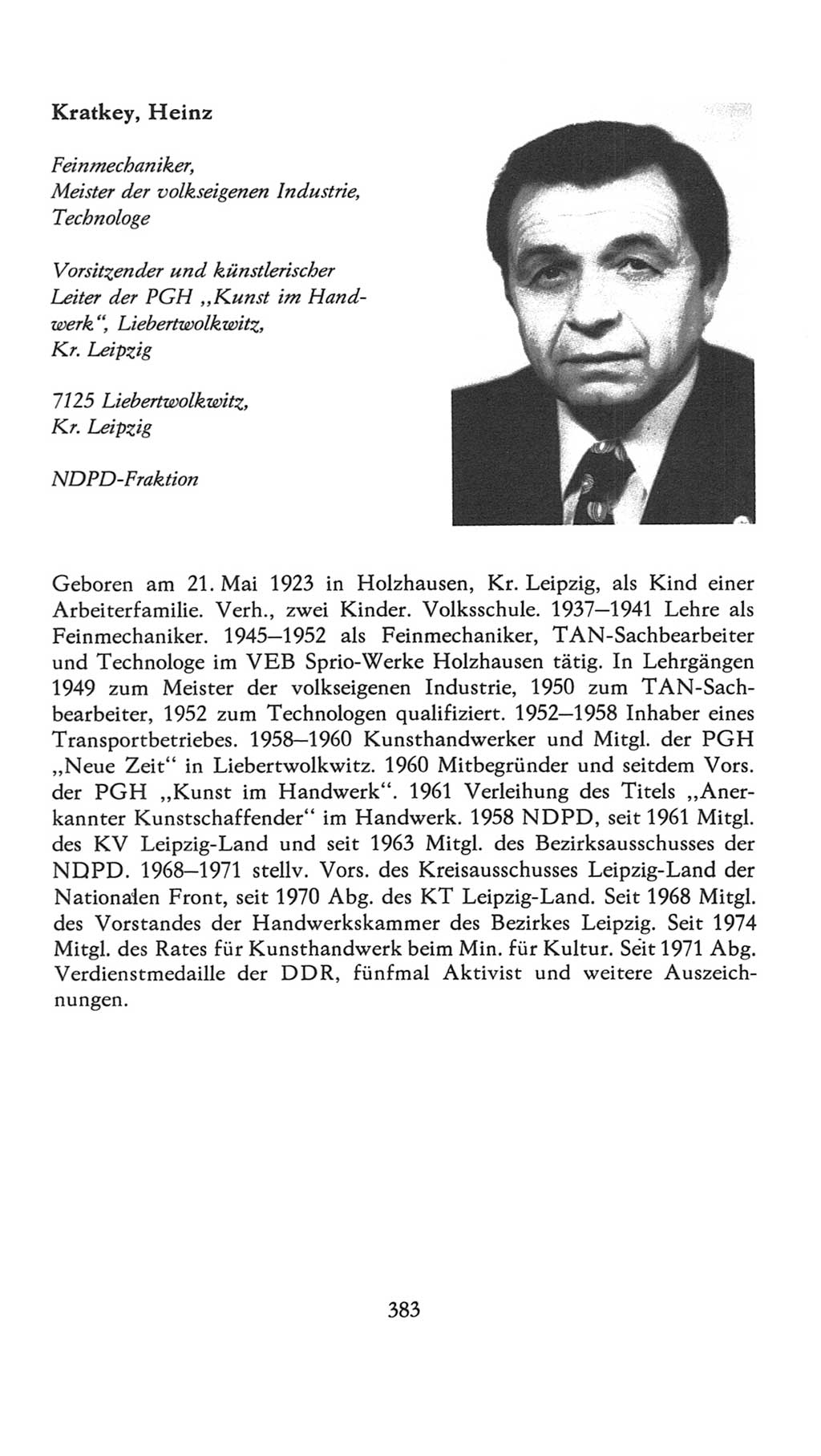 Volkskammer (VK) der Deutschen Demokratischen Republik (DDR), 7. Wahlperiode 1976-1981, Seite 383 (VK. DDR 7. WP. 1976-1981, S. 383)