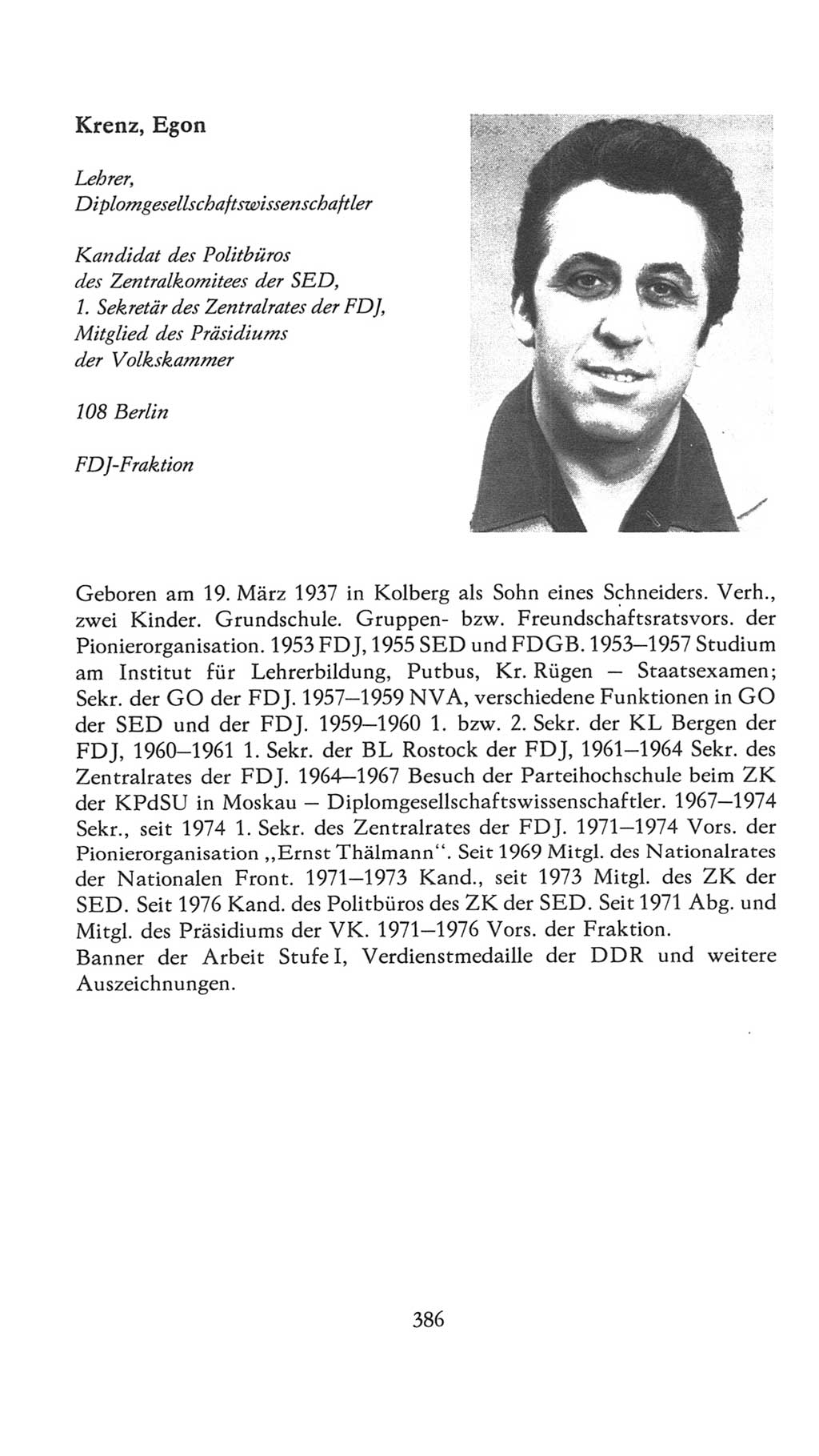 Volkskammer (VK) der Deutschen Demokratischen Republik (DDR), 7. Wahlperiode 1976-1981, Seite 386 (VK. DDR 7. WP. 1976-1981, S. 386)