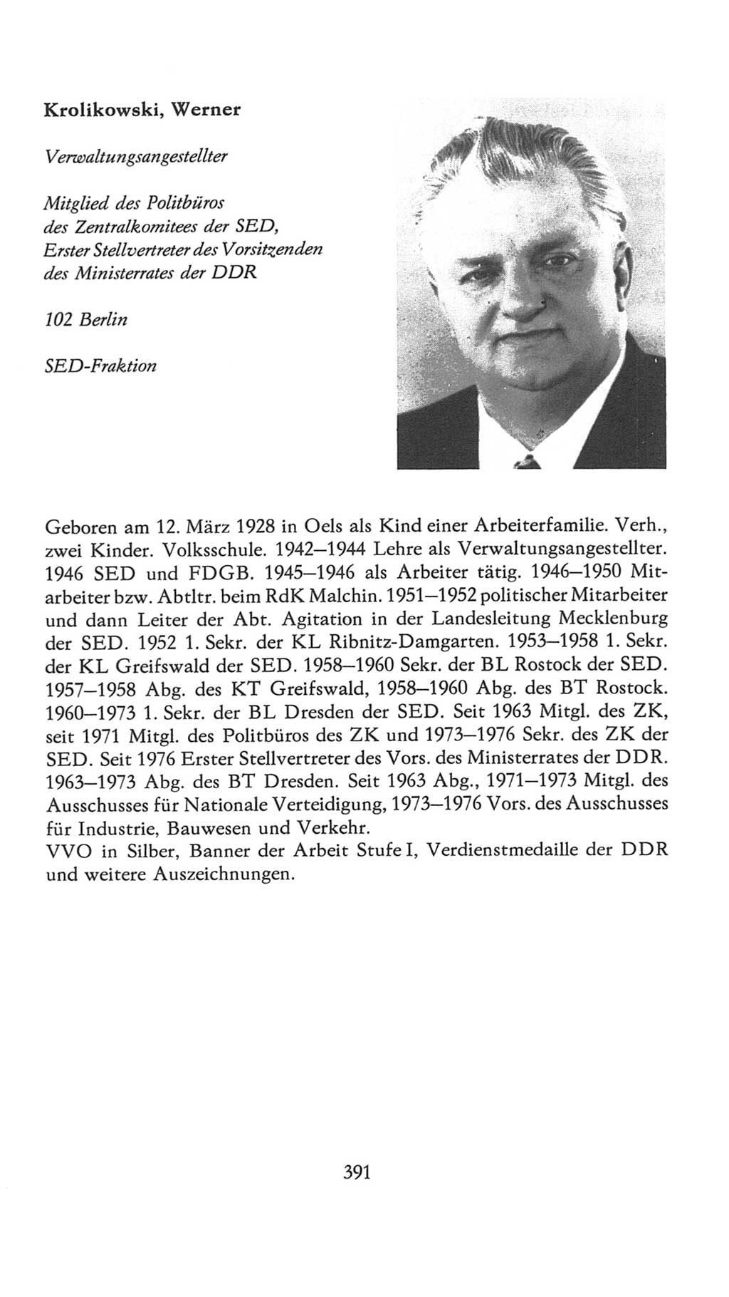 Volkskammer (VK) der Deutschen Demokratischen Republik (DDR), 7. Wahlperiode 1976-1981, Seite 391 (VK. DDR 7. WP. 1976-1981, S. 391)