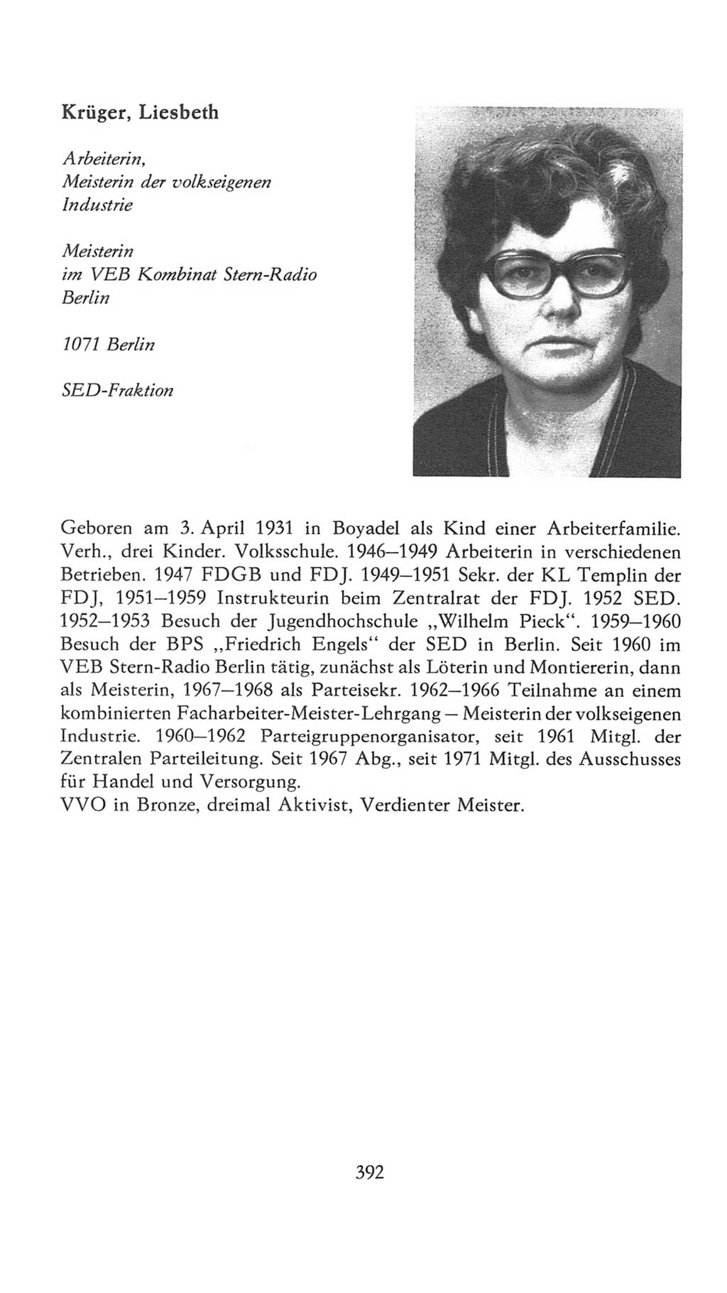Volkskammer (VK) der Deutschen Demokratischen Republik (DDR), 7. Wahlperiode 1976-1981, Seite 392 (VK. DDR 7. WP. 1976-1981, S. 392)