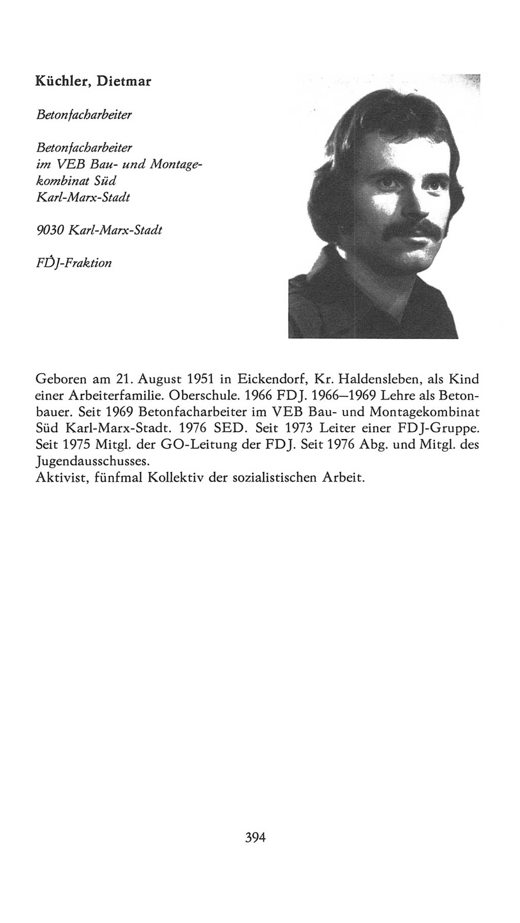 Volkskammer (VK) der Deutschen Demokratischen Republik (DDR), 7. Wahlperiode 1976-1981, Seite 394 (VK. DDR 7. WP. 1976-1981, S. 394)