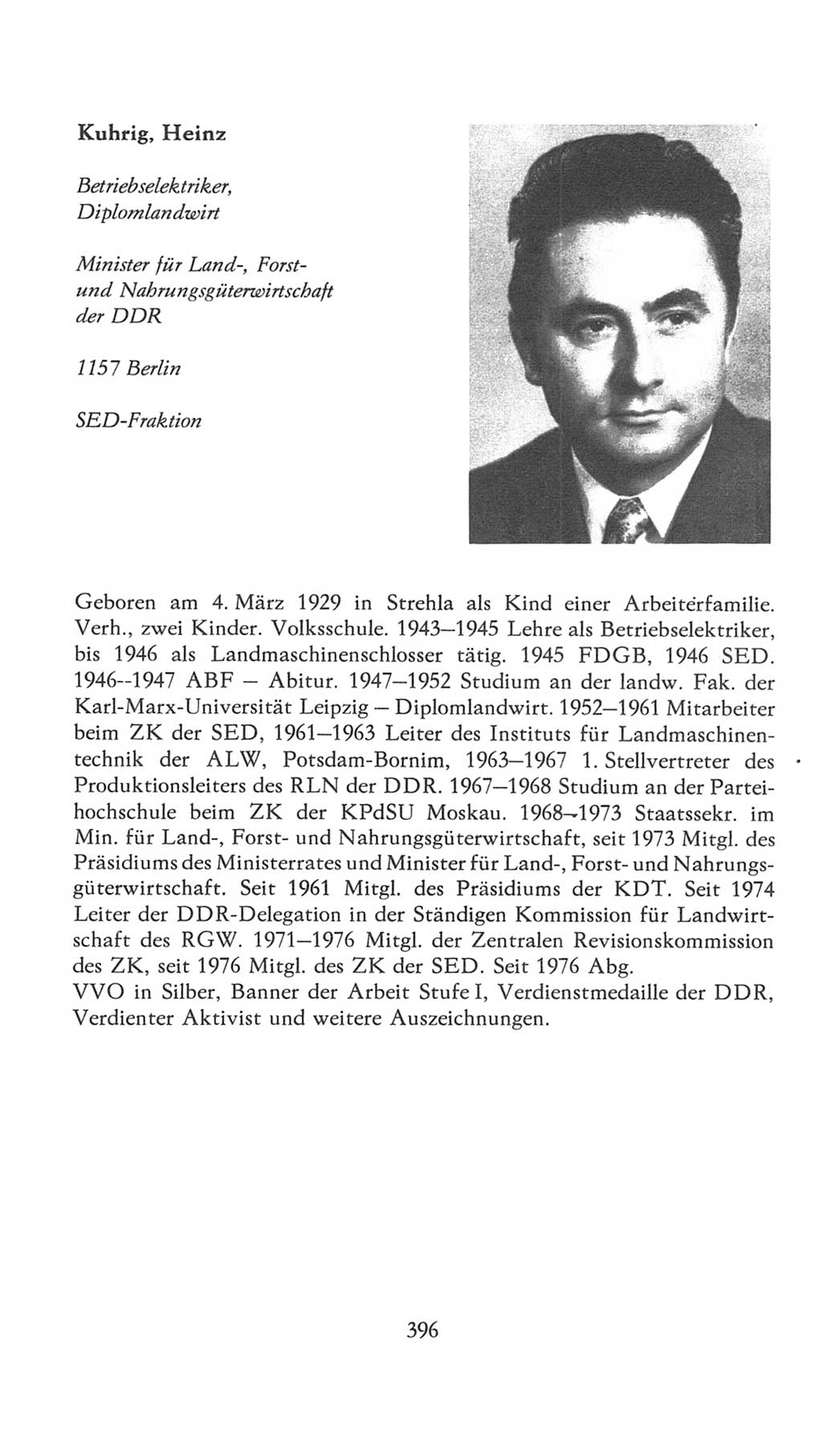 Volkskammer (VK) der Deutschen Demokratischen Republik (DDR), 7. Wahlperiode 1976-1981, Seite 396 (VK. DDR 7. WP. 1976-1981, S. 396)