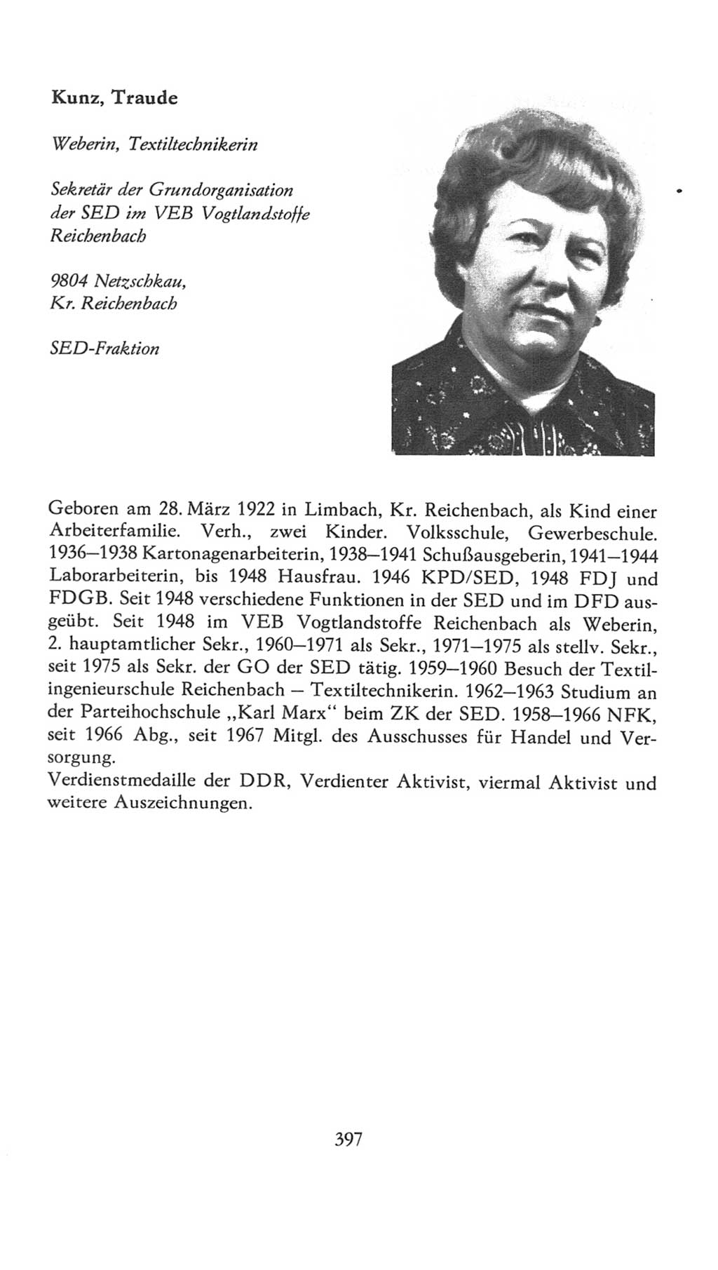 Volkskammer (VK) der Deutschen Demokratischen Republik (DDR), 7. Wahlperiode 1976-1981, Seite 397 (VK. DDR 7. WP. 1976-1981, S. 397)