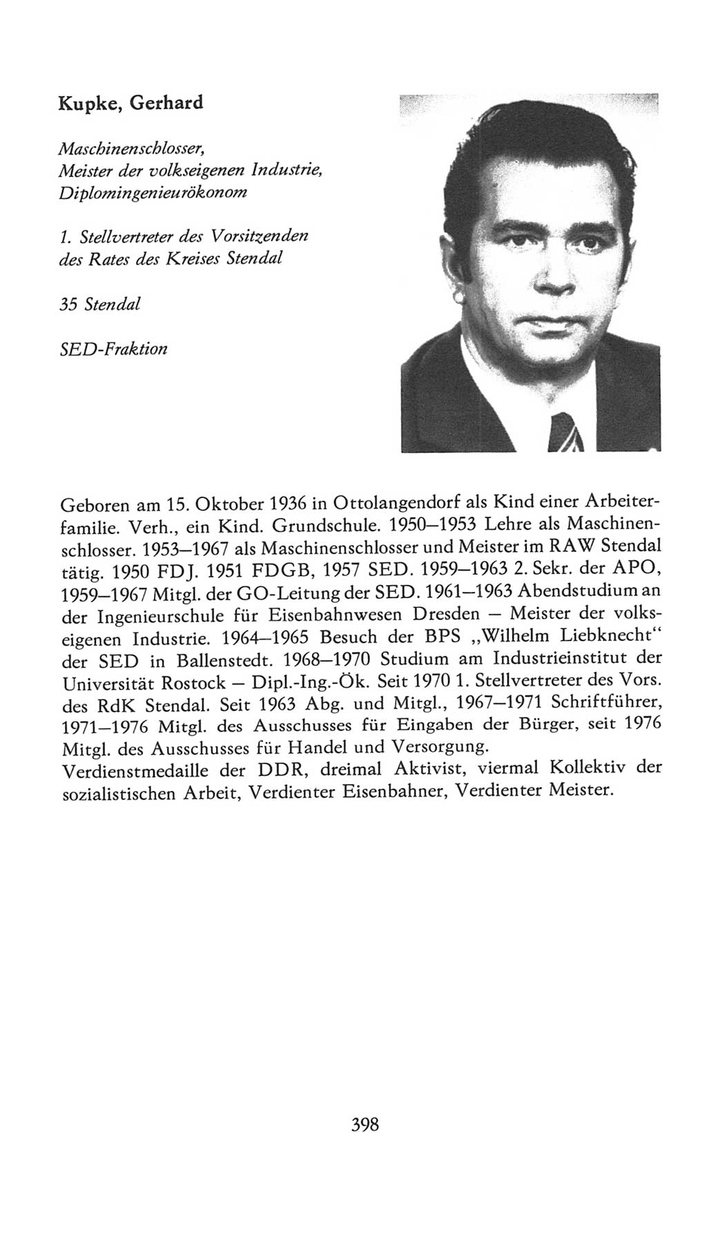 Volkskammer (VK) der Deutschen Demokratischen Republik (DDR), 7. Wahlperiode 1976-1981, Seite 398 (VK. DDR 7. WP. 1976-1981, S. 398)