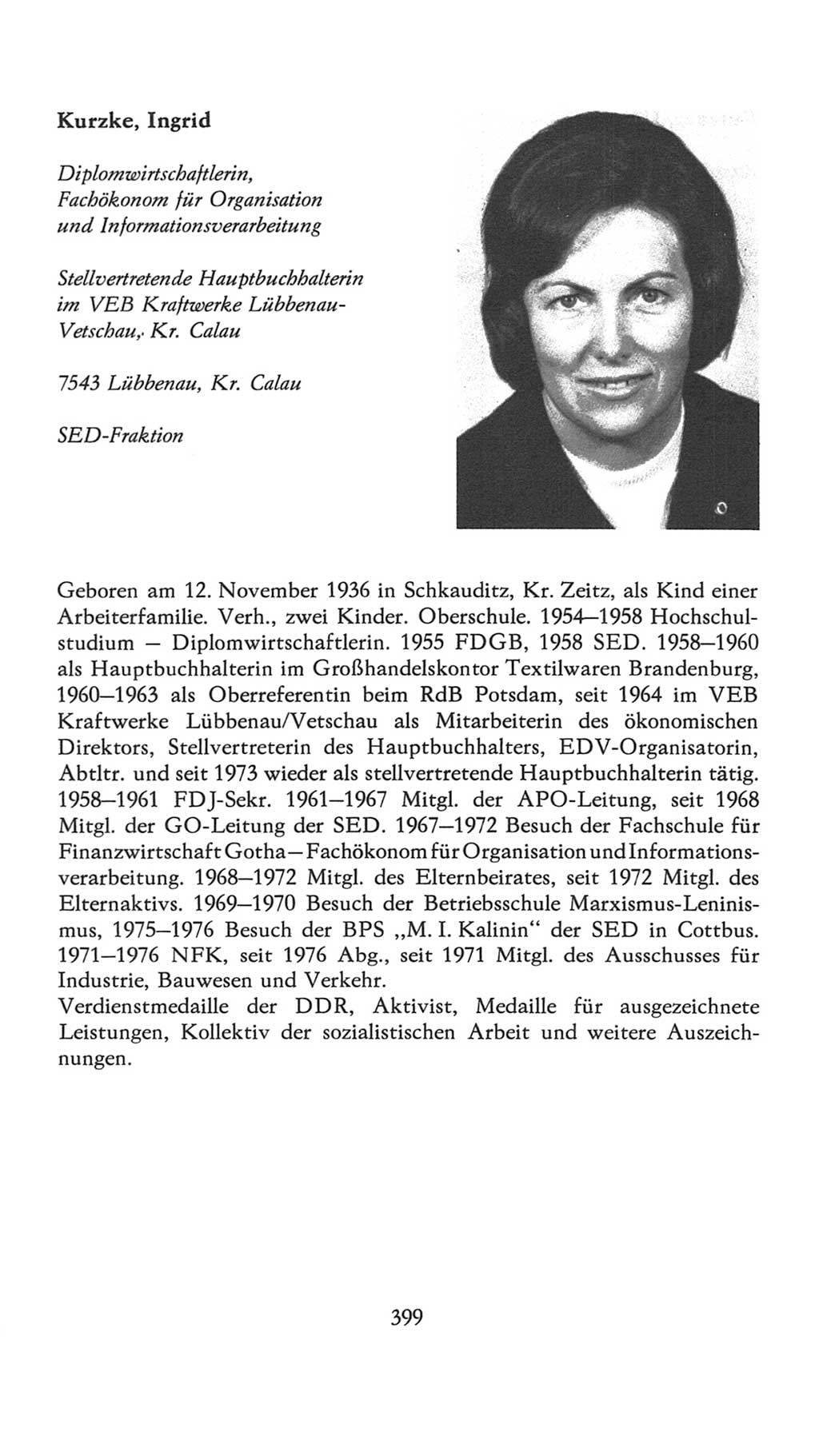 Volkskammer (VK) der Deutschen Demokratischen Republik (DDR), 7. Wahlperiode 1976-1981, Seite 399 (VK. DDR 7. WP. 1976-1981, S. 399)