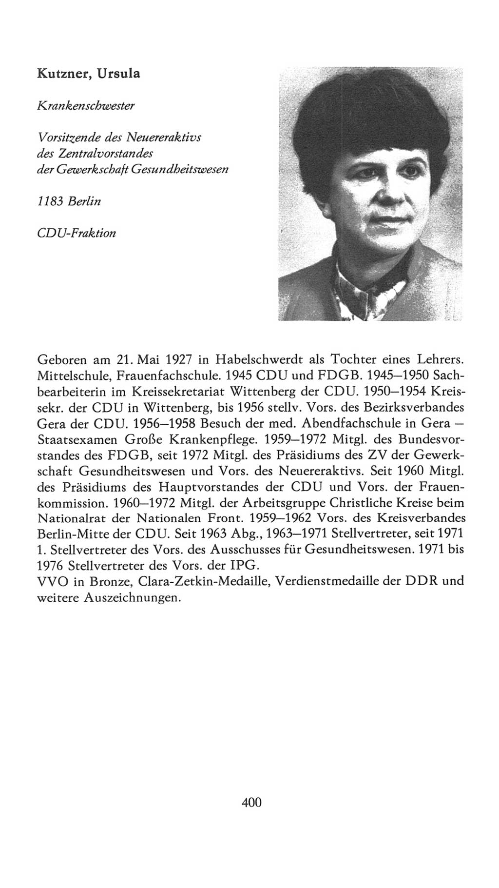 Volkskammer (VK) der Deutschen Demokratischen Republik (DDR), 7. Wahlperiode 1976-1981, Seite 400 (VK. DDR 7. WP. 1976-1981, S. 400)