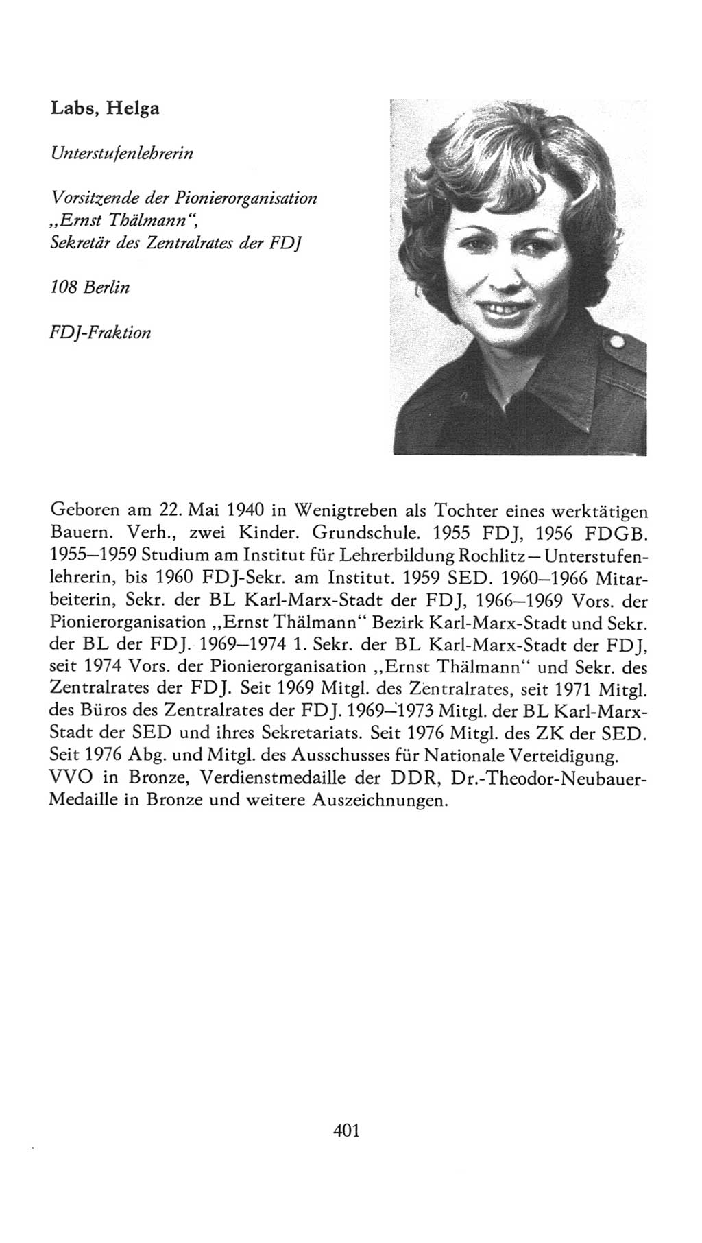 Volkskammer (VK) der Deutschen Demokratischen Republik (DDR), 7. Wahlperiode 1976-1981, Seite 401 (VK. DDR 7. WP. 1976-1981, S. 401)