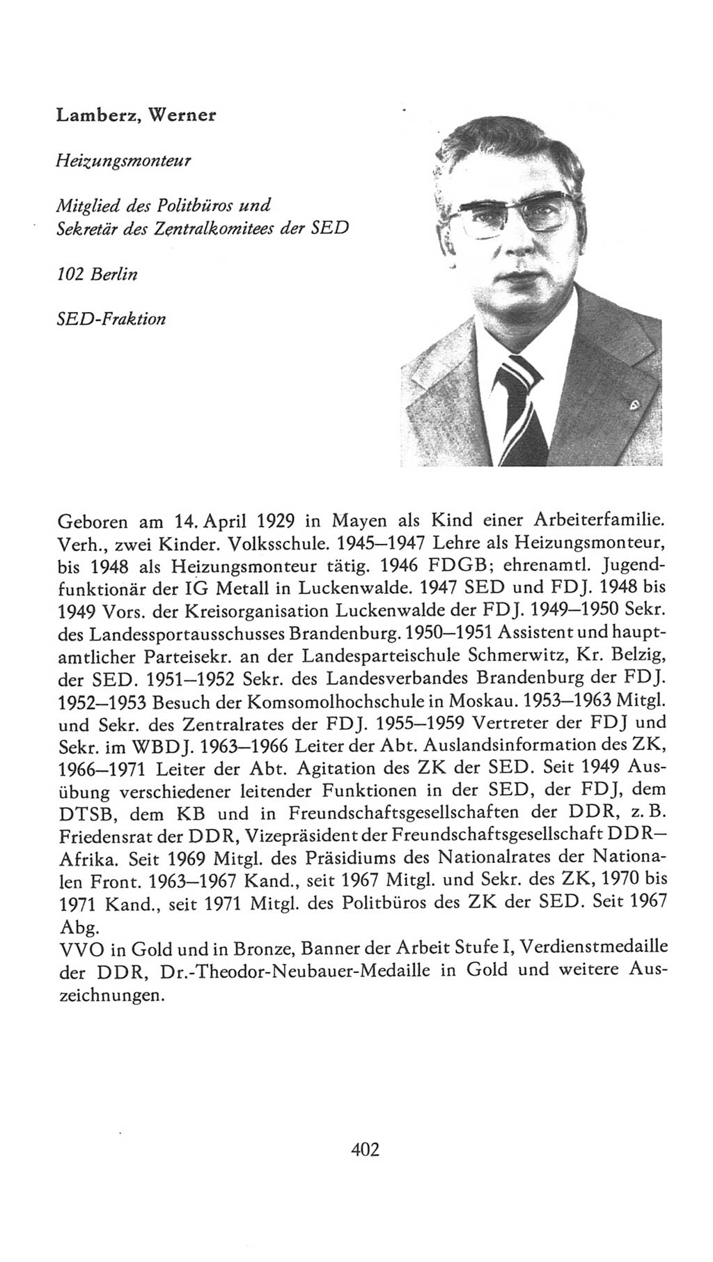 Volkskammer (VK) der Deutschen Demokratischen Republik (DDR), 7. Wahlperiode 1976-1981, Seite 402 (VK. DDR 7. WP. 1976-1981, S. 402)