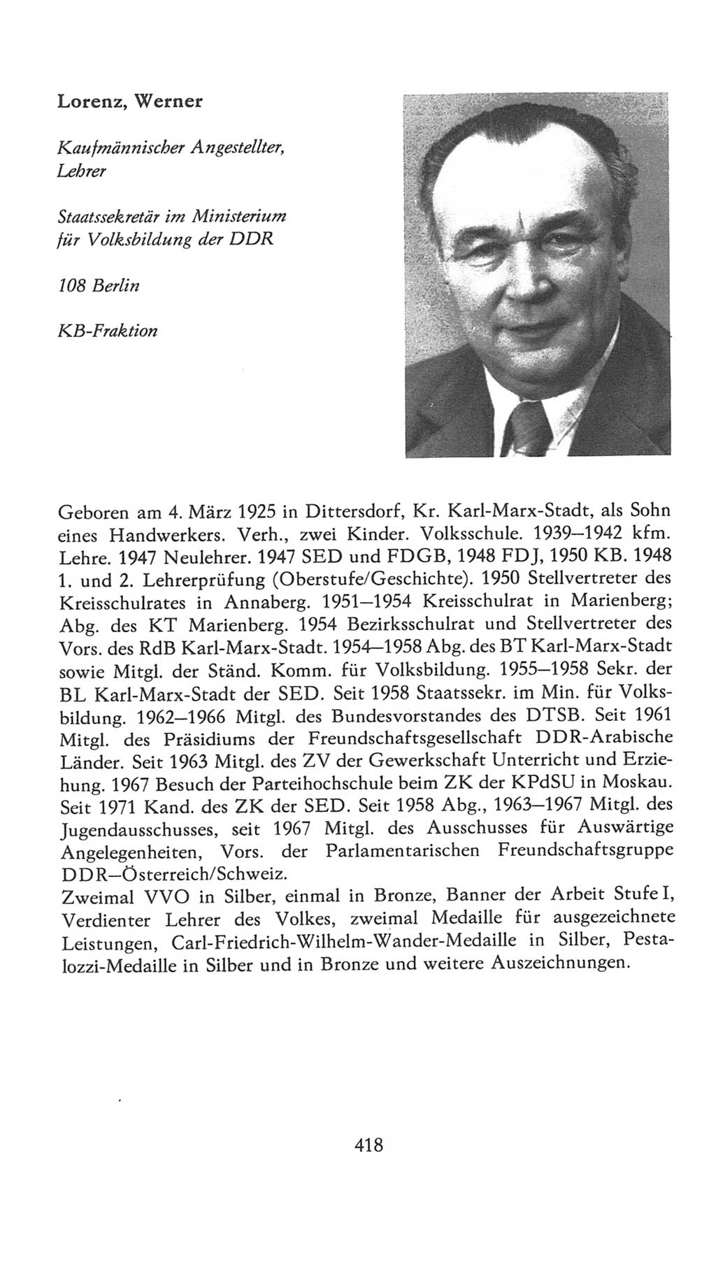 Volkskammer (VK) der Deutschen Demokratischen Republik (DDR), 7. Wahlperiode 1976-1981, Seite 418 (VK. DDR 7. WP. 1976-1981, S. 418)