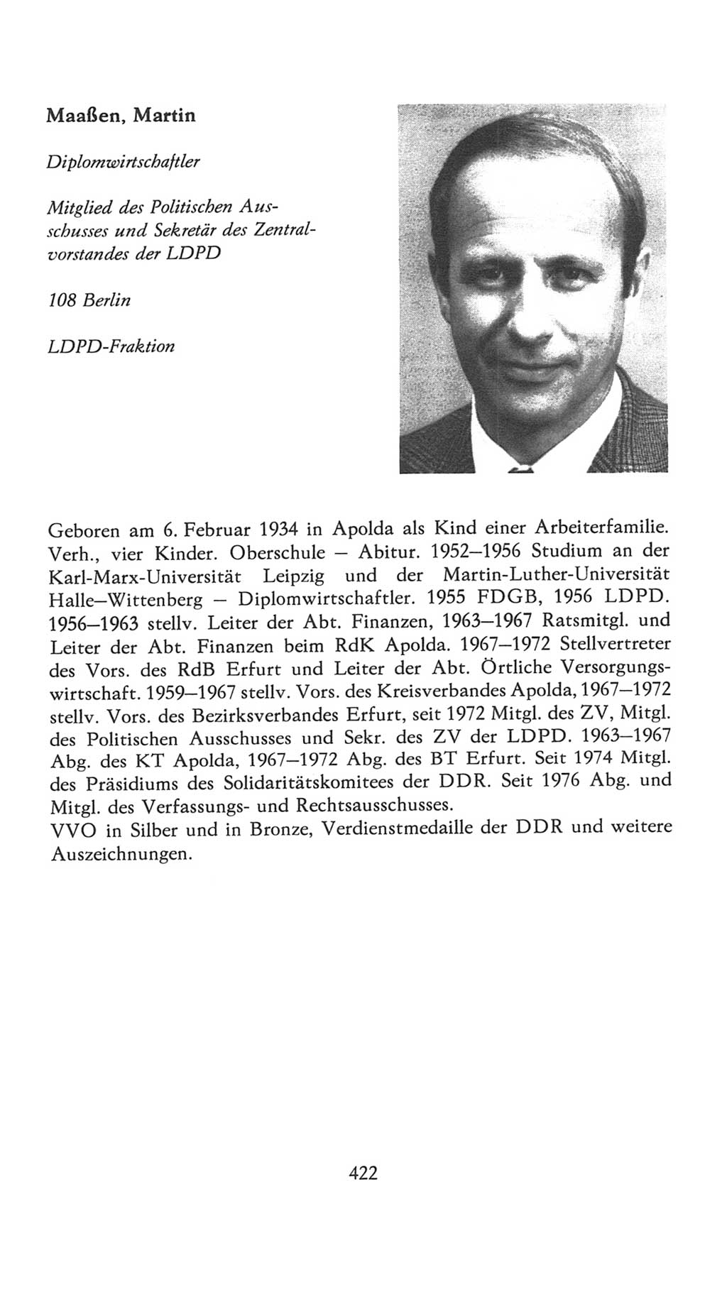 Volkskammer (VK) der Deutschen Demokratischen Republik (DDR), 7. Wahlperiode 1976-1981, Seite 422 (VK. DDR 7. WP. 1976-1981, S. 422)