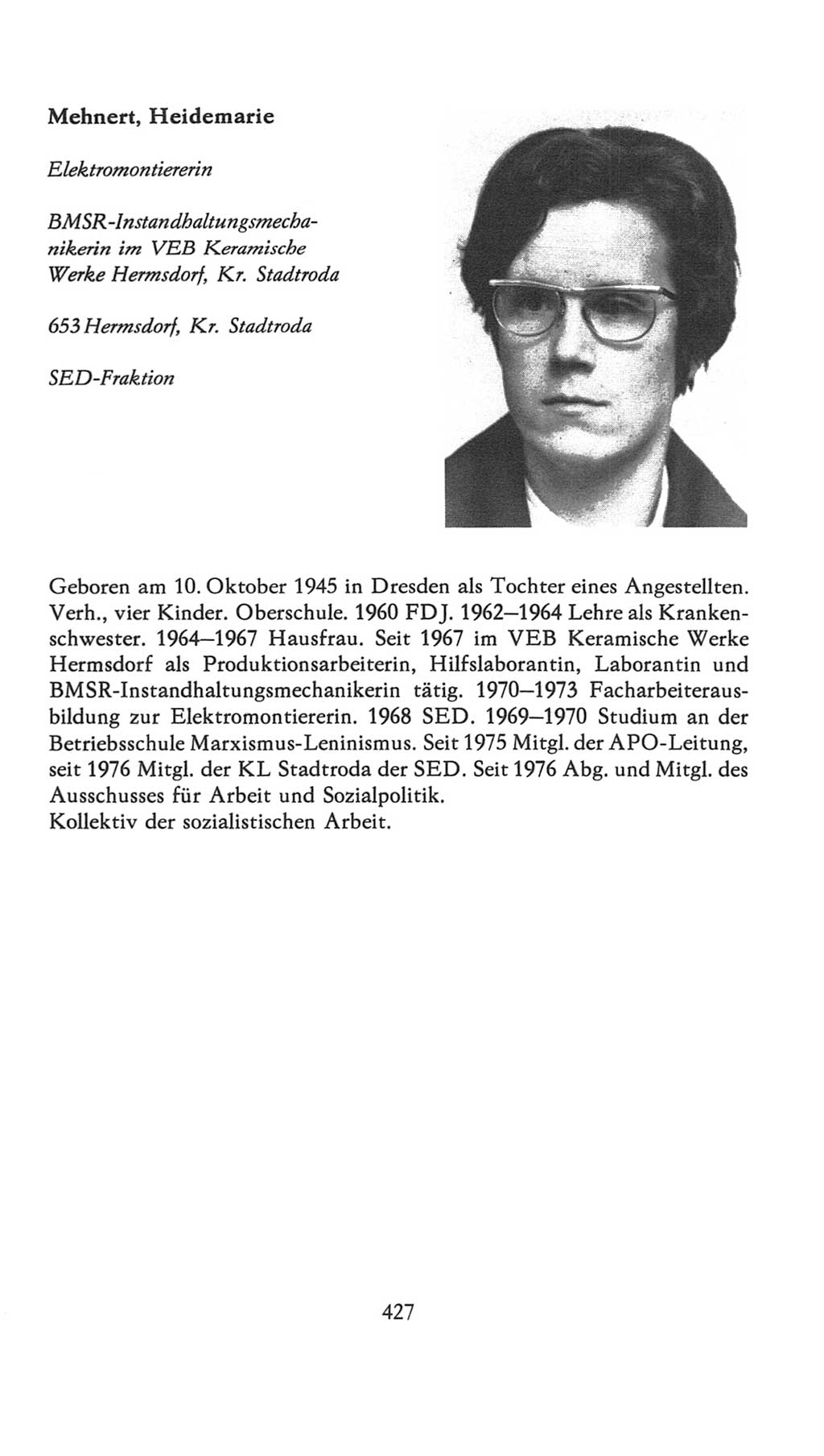 Volkskammer (VK) der Deutschen Demokratischen Republik (DDR), 7. Wahlperiode 1976-1981, Seite 427 (VK. DDR 7. WP. 1976-1981, S. 427)