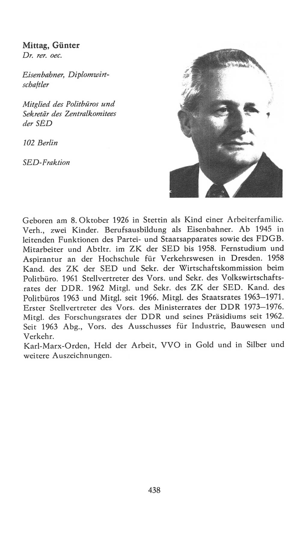 Volkskammer (VK) der Deutschen Demokratischen Republik (DDR), 7. Wahlperiode 1976-1981, Seite 438 (VK. DDR 7. WP. 1976-1981, S. 438)