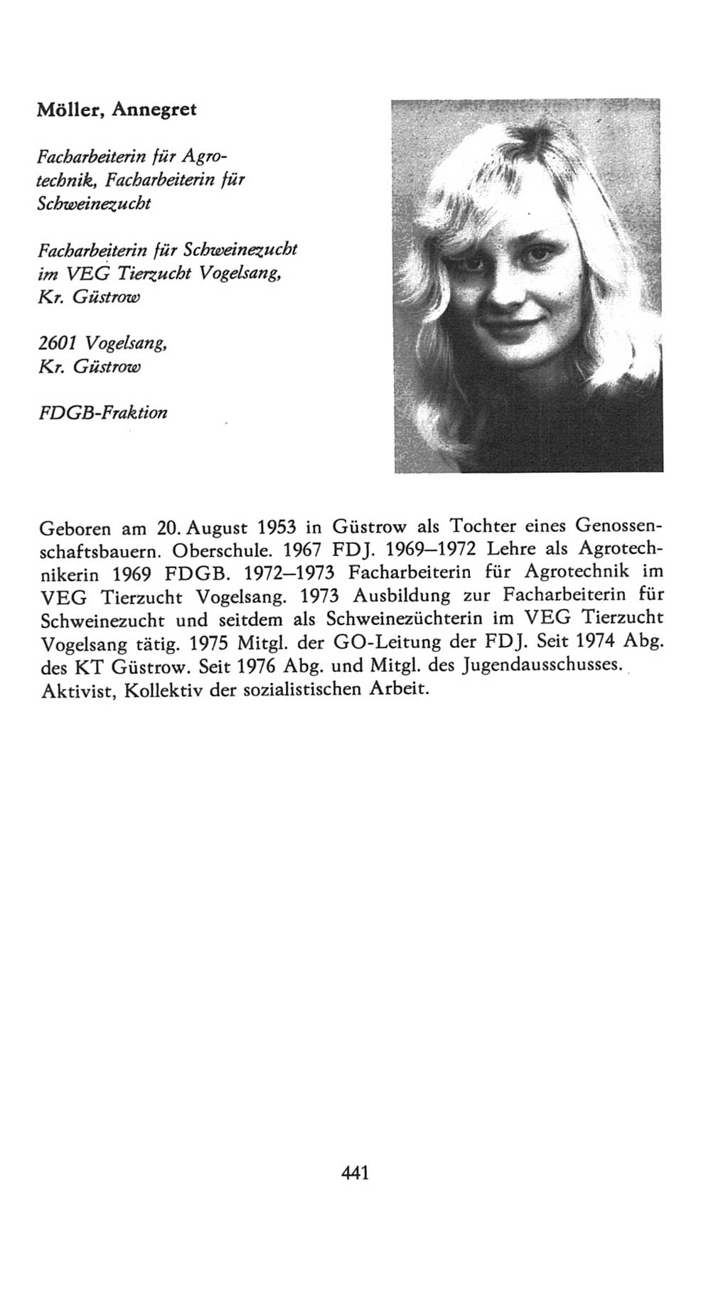 Volkskammer (VK) der Deutschen Demokratischen Republik (DDR), 7. Wahlperiode 1976-1981, Seite 441 (VK. DDR 7. WP. 1976-1981, S. 441)