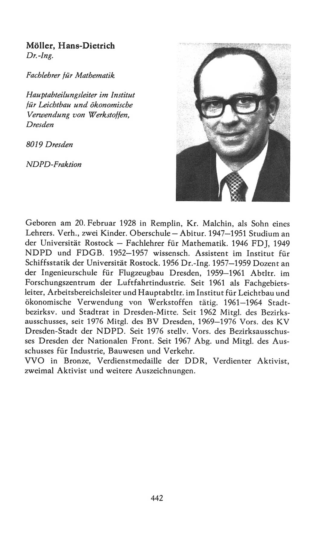 Volkskammer (VK) der Deutschen Demokratischen Republik (DDR), 7. Wahlperiode 1976-1981, Seite 442 (VK. DDR 7. WP. 1976-1981, S. 442)