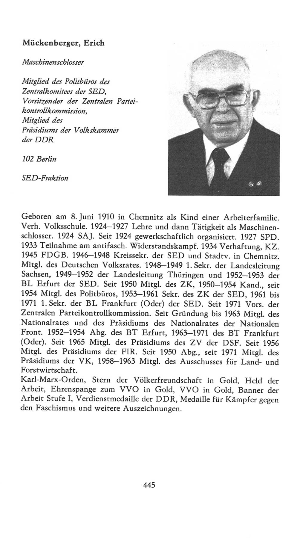 Volkskammer (VK) der Deutschen Demokratischen Republik (DDR), 7. Wahlperiode 1976-1981, Seite 445 (VK. DDR 7. WP. 1976-1981, S. 445)