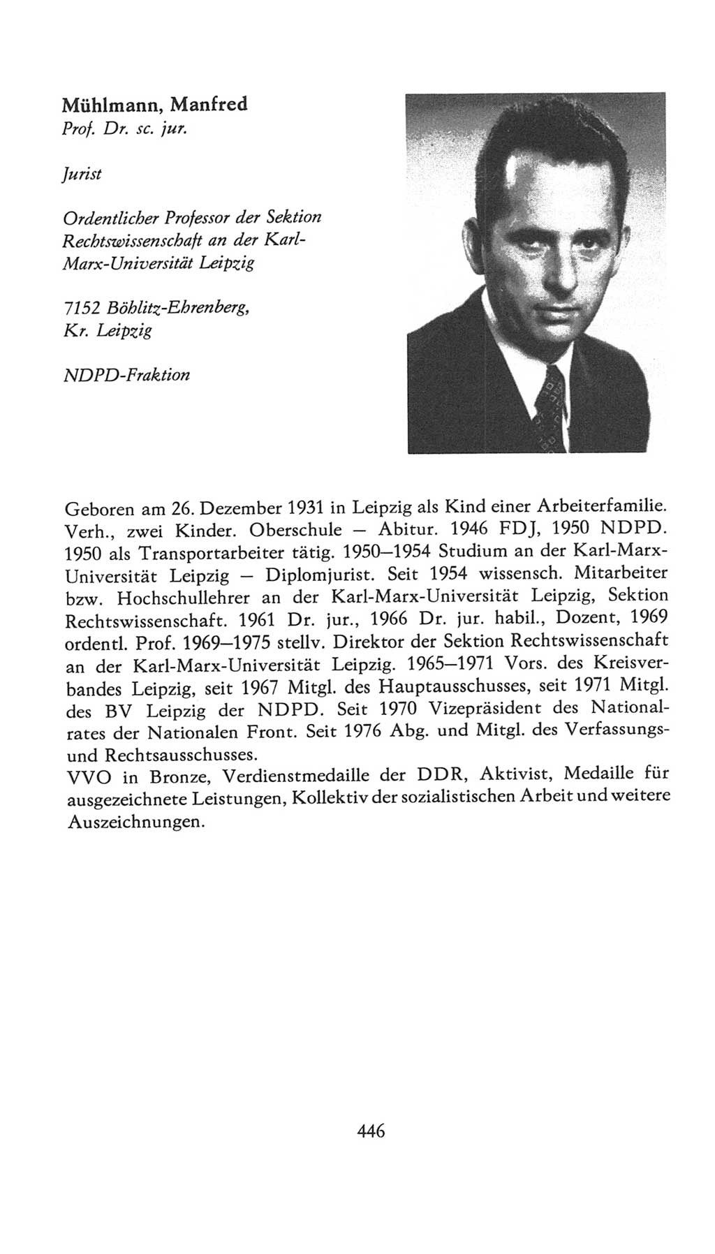 Volkskammer (VK) der Deutschen Demokratischen Republik (DDR), 7. Wahlperiode 1976-1981, Seite 446 (VK. DDR 7. WP. 1976-1981, S. 446)