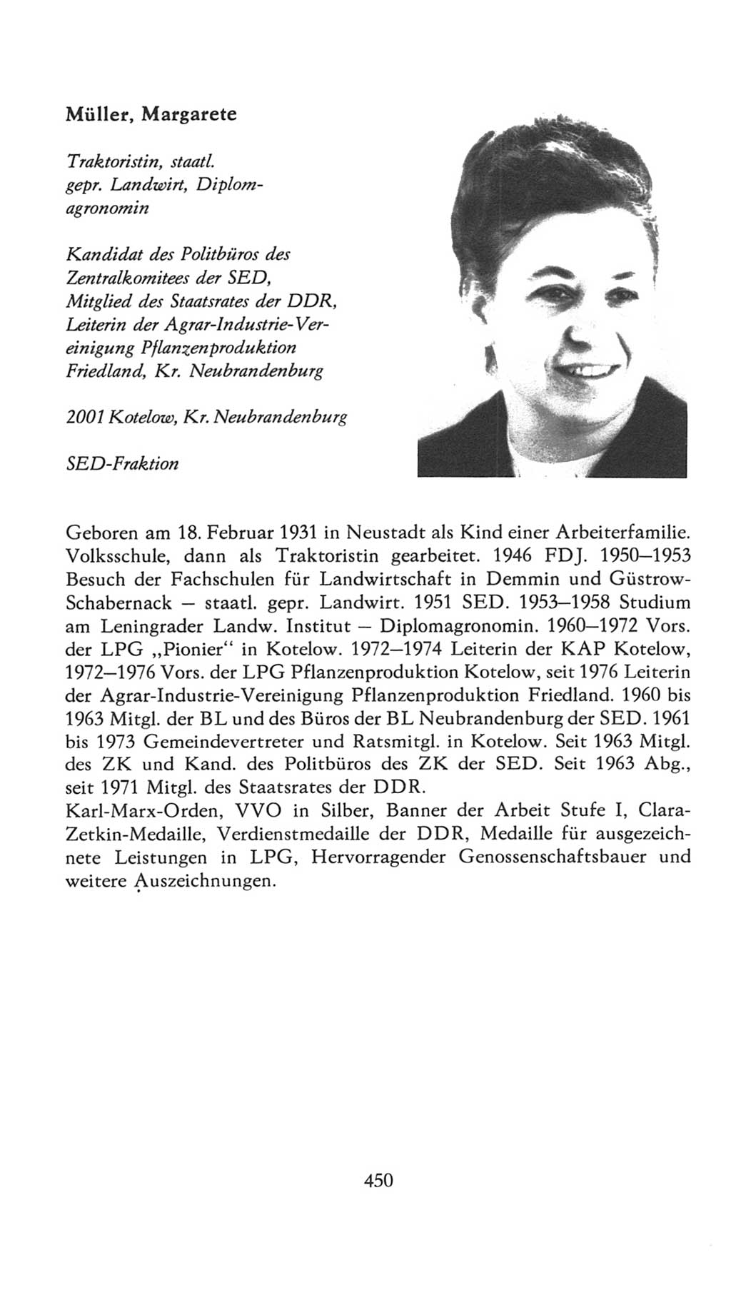 Volkskammer (VK) der Deutschen Demokratischen Republik (DDR), 7. Wahlperiode 1976-1981, Seite 450 (VK. DDR 7. WP. 1976-1981, S. 450)