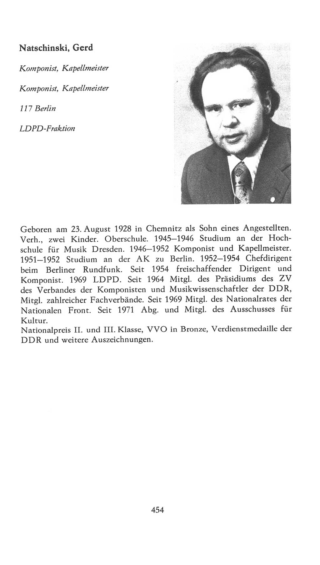Volkskammer (VK) der Deutschen Demokratischen Republik (DDR), 7. Wahlperiode 1976-1981, Seite 454 (VK. DDR 7. WP. 1976-1981, S. 454)