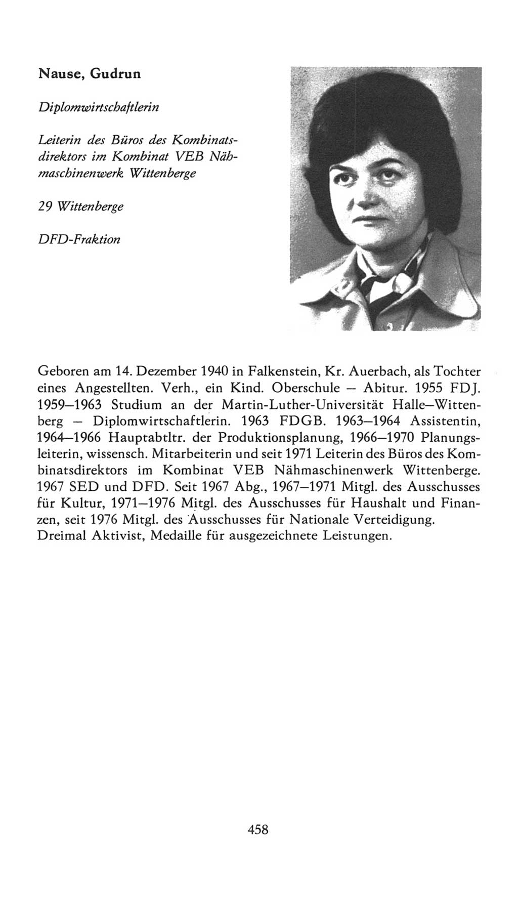 Volkskammer (VK) der Deutschen Demokratischen Republik (DDR), 7. Wahlperiode 1976-1981, Seite 458 (VK. DDR 7. WP. 1976-1981, S. 458)