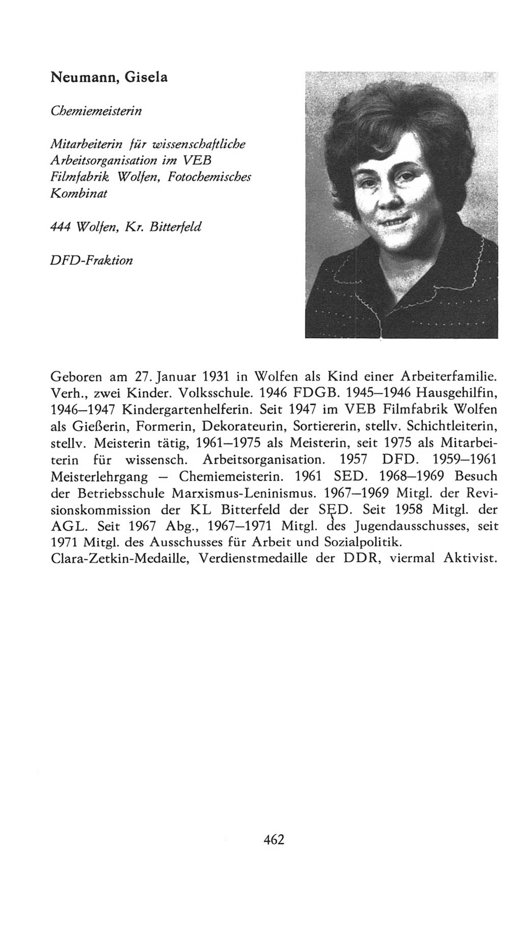 Volkskammer (VK) der Deutschen Demokratischen Republik (DDR), 7. Wahlperiode 1976-1981, Seite 462 (VK. DDR 7. WP. 1976-1981, S. 462)
