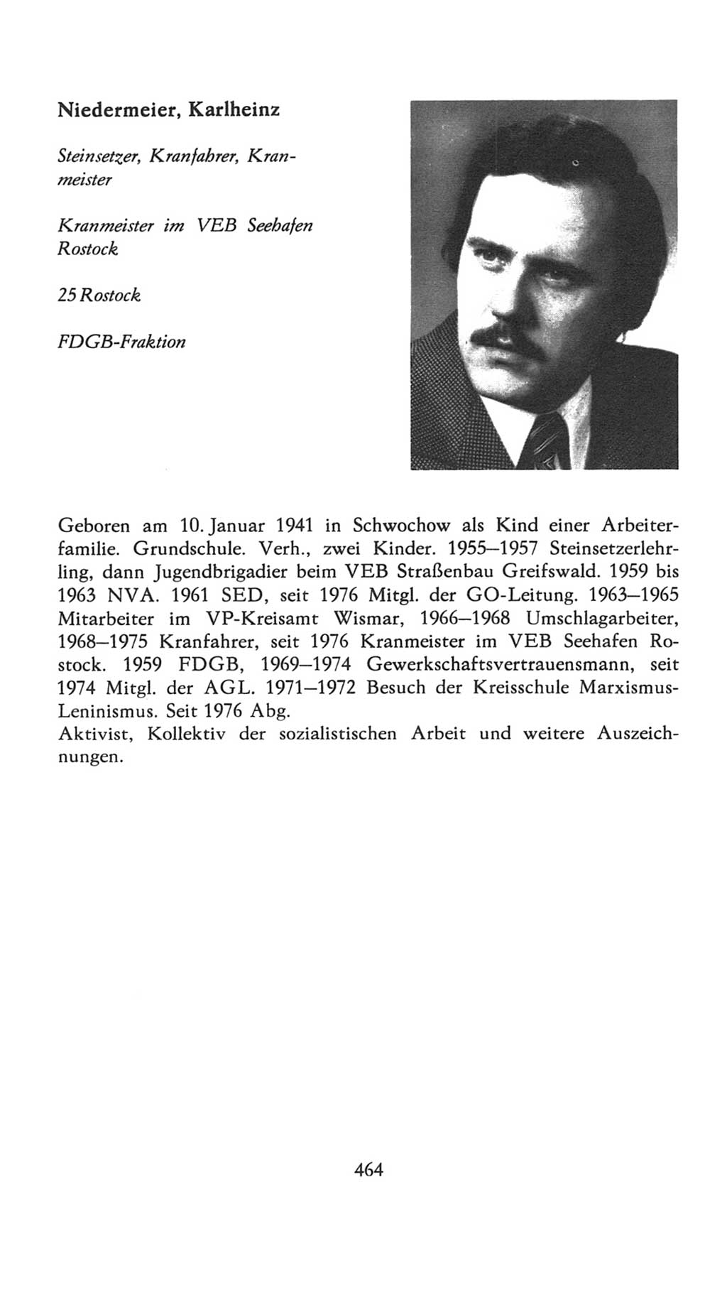 Volkskammer (VK) der Deutschen Demokratischen Republik (DDR), 7. Wahlperiode 1976-1981, Seite 464 (VK. DDR 7. WP. 1976-1981, S. 464)