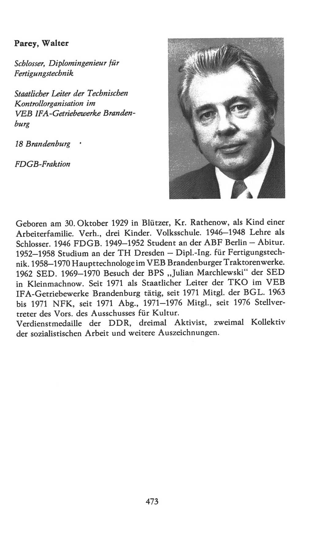 Volkskammer (VK) der Deutschen Demokratischen Republik (DDR), 7. Wahlperiode 1976-1981, Seite 473 (VK. DDR 7. WP. 1976-1981, S. 473)