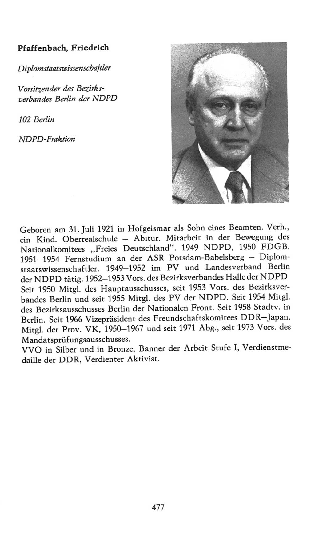 Volkskammer (VK) der Deutschen Demokratischen Republik (DDR), 7. Wahlperiode 1976-1981, Seite 477 (VK. DDR 7. WP. 1976-1981, S. 477)