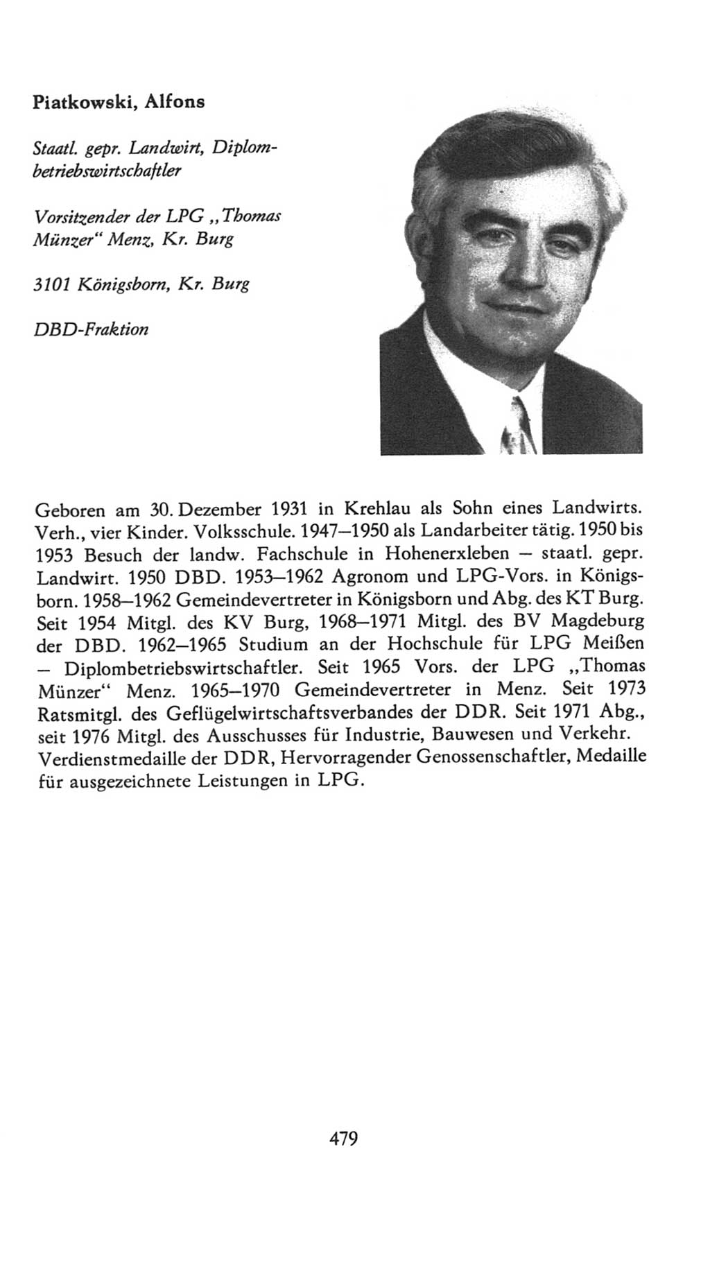 Volkskammer (VK) der Deutschen Demokratischen Republik (DDR), 7. Wahlperiode 1976-1981, Seite 479 (VK. DDR 7. WP. 1976-1981, S. 479)
