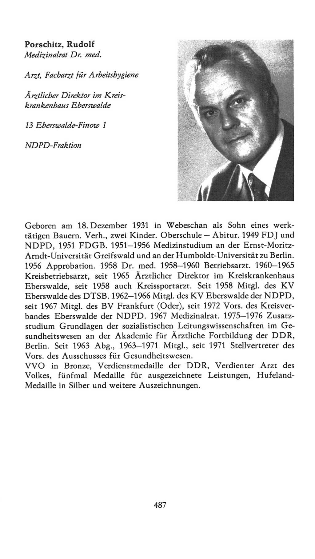 Volkskammer (VK) der Deutschen Demokratischen Republik (DDR), 7. Wahlperiode 1976-1981, Seite 487 (VK. DDR 7. WP. 1976-1981, S. 487)