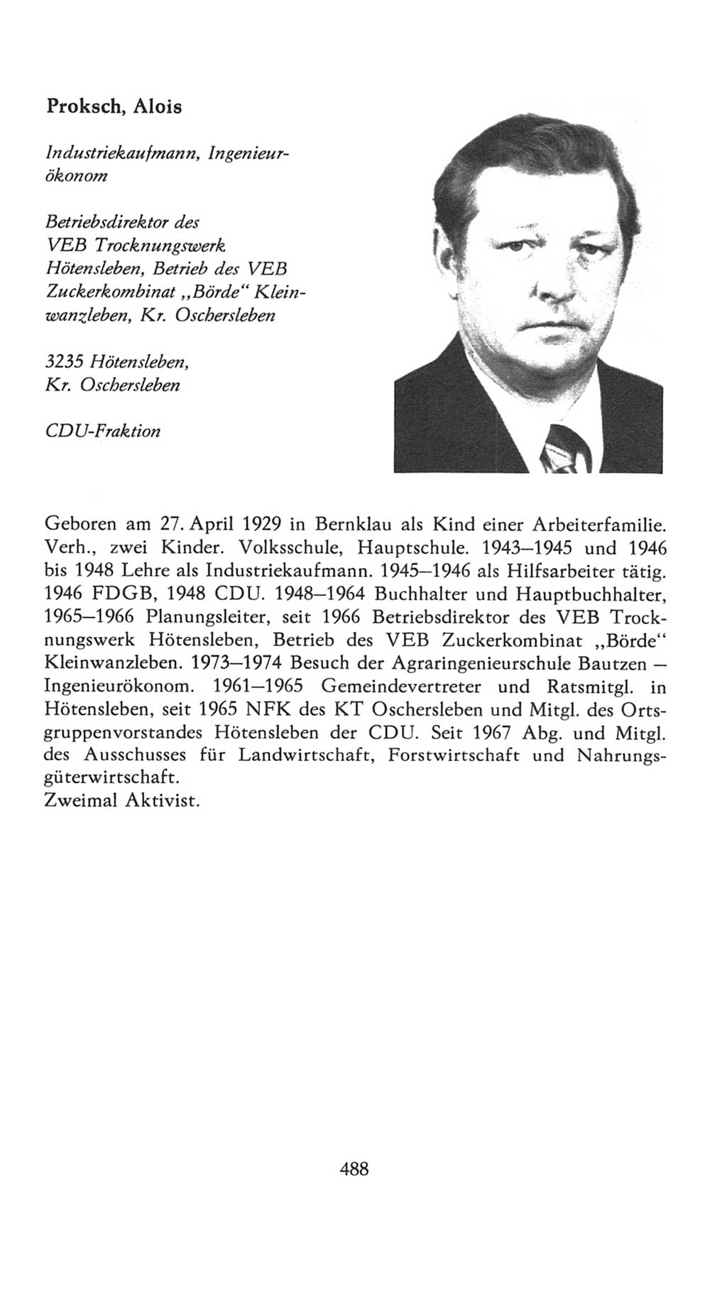 Volkskammer (VK) der Deutschen Demokratischen Republik (DDR), 7. Wahlperiode 1976-1981, Seite 488 (VK. DDR 7. WP. 1976-1981, S. 488)